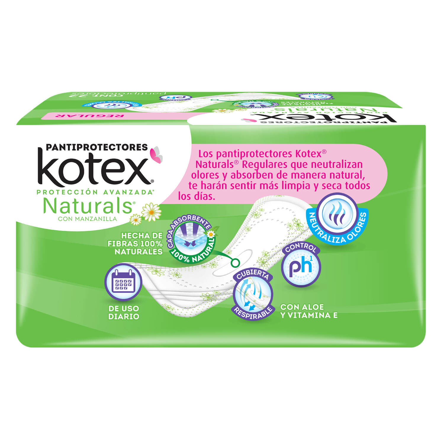 Protectores Diarios Regular Kotex 22.0 Pza