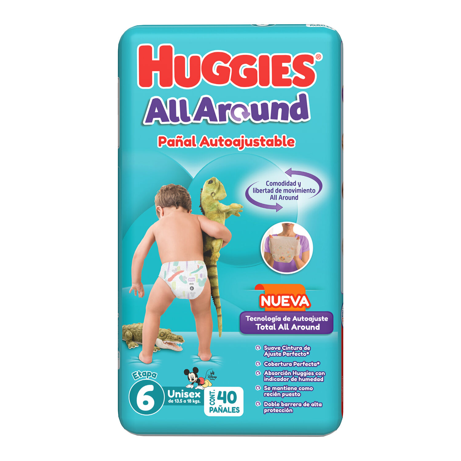 Pañal P/bebe All Around Et 6 Huggies 40.0 Pza