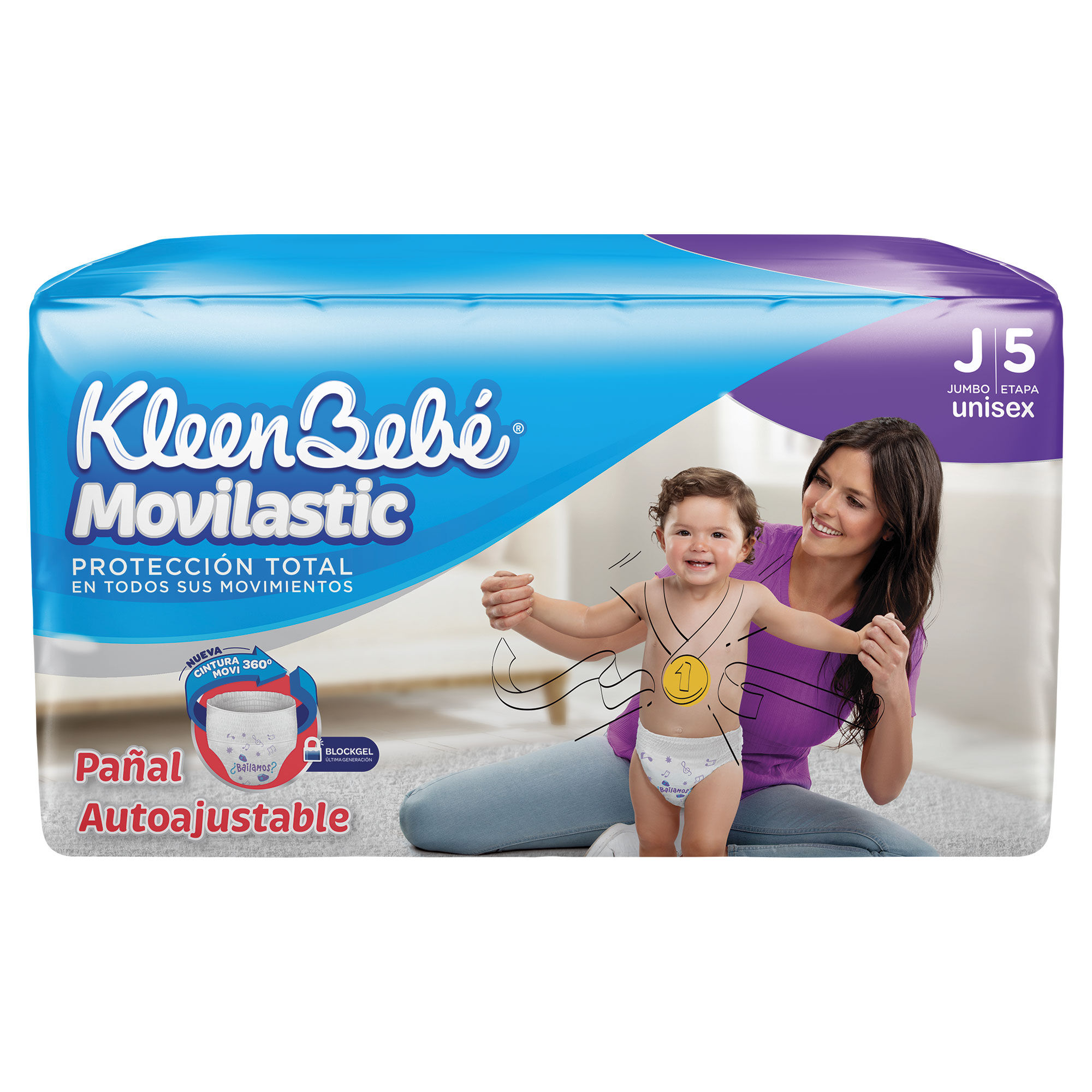 Pañal Movilastic Jumbo Kleenbebé 40.0 Pza