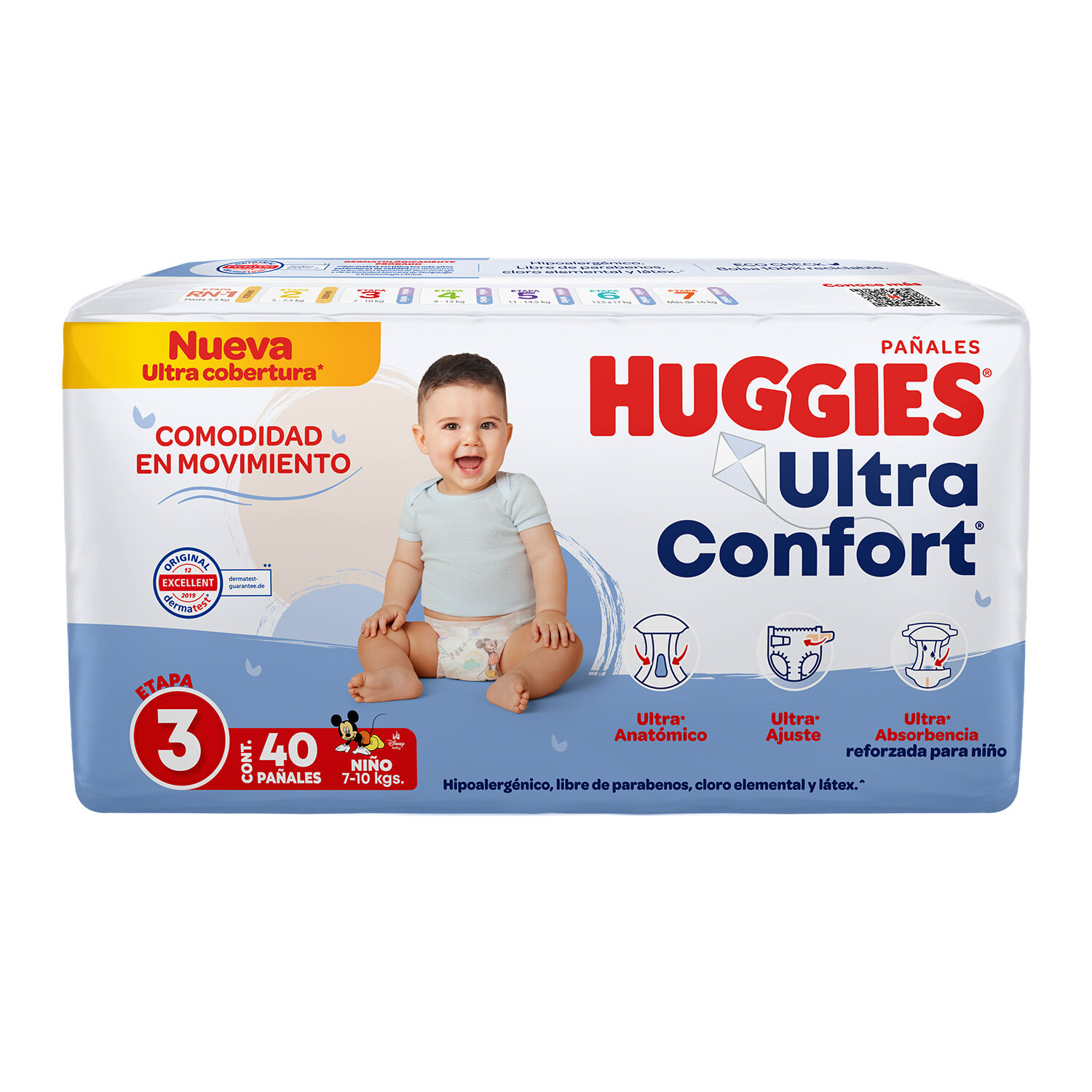 Pañal P/bebe T 3 Niño Ultra Huggies 40.0 Pza