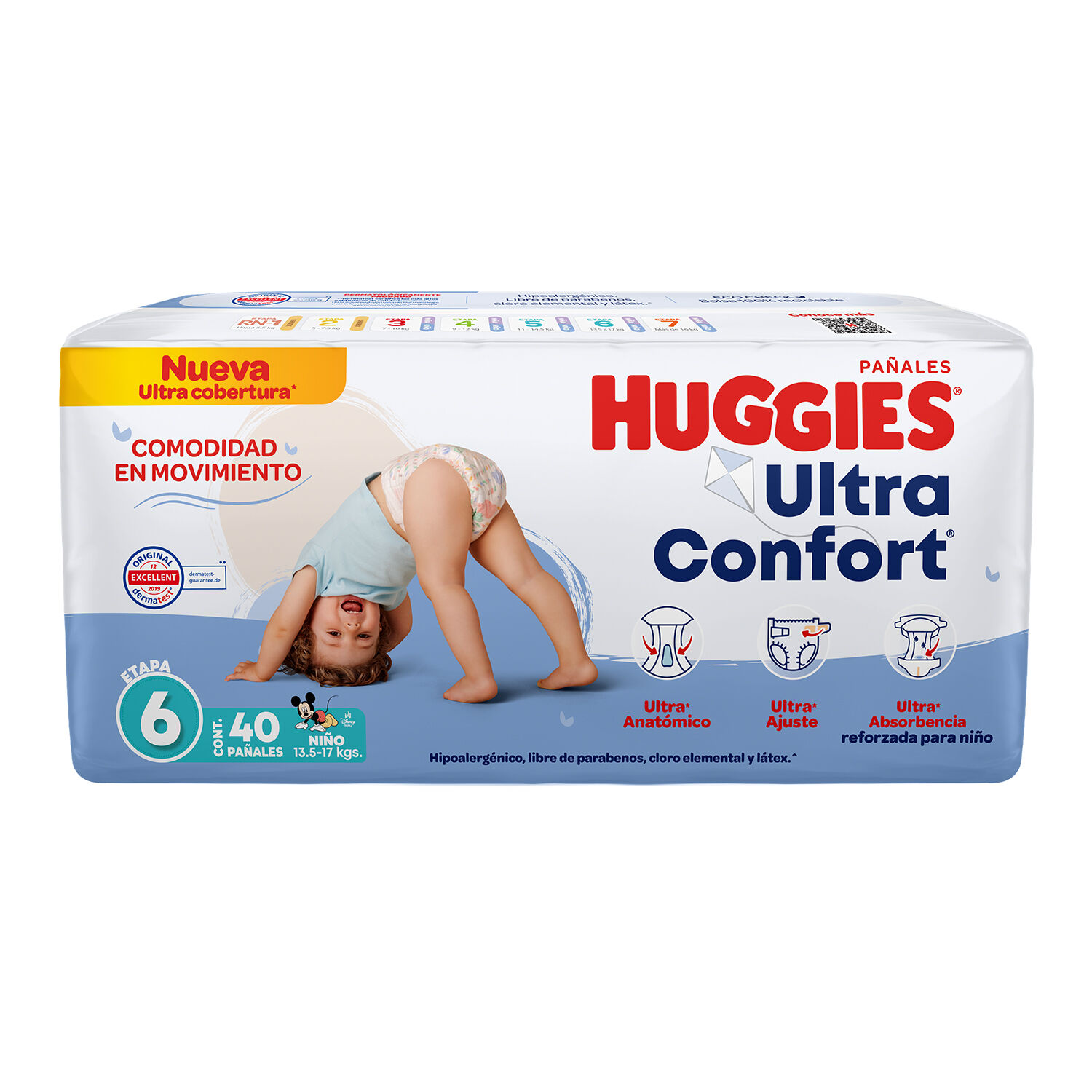 Pañal P/bebe T 6 Niño Ultra Huggies 40.0 Pza