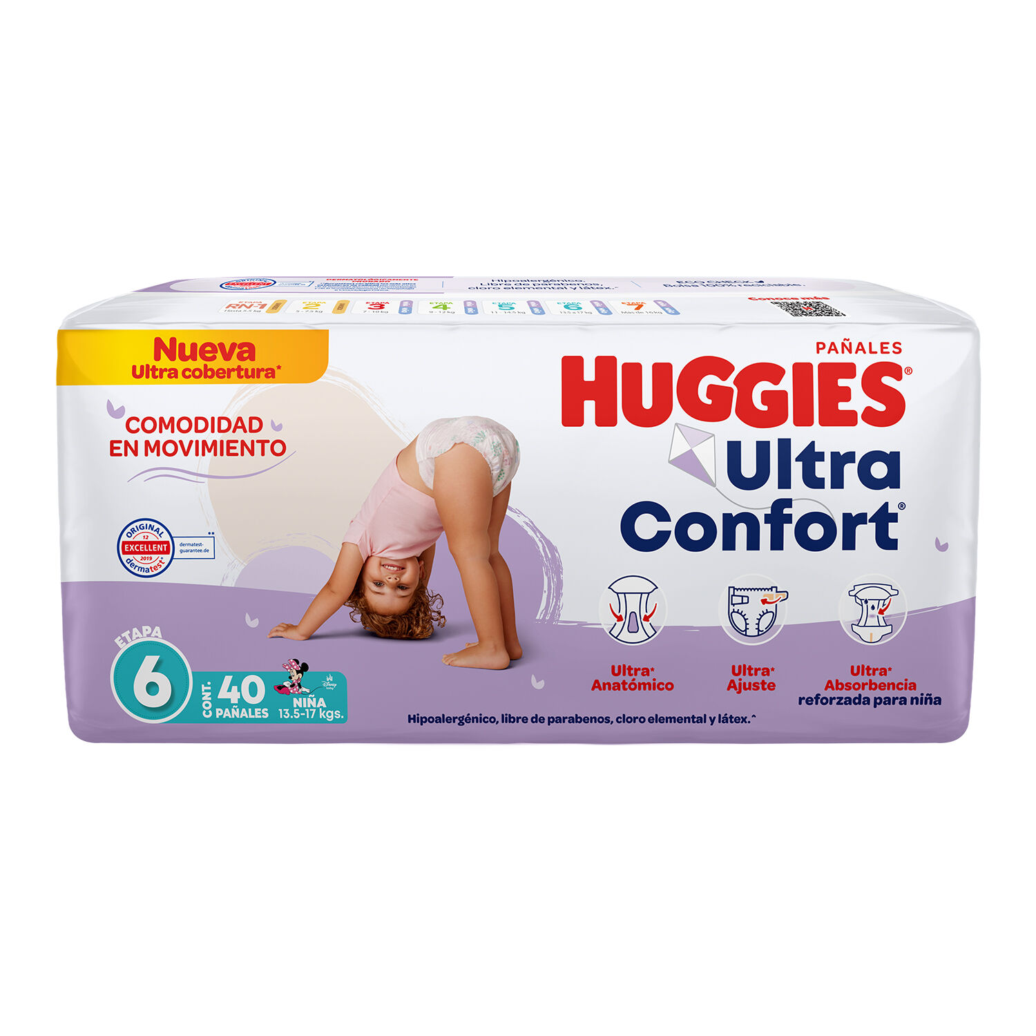 Pañal P/bebe T 6 Niña Ultra Huggies 40.0 Pza