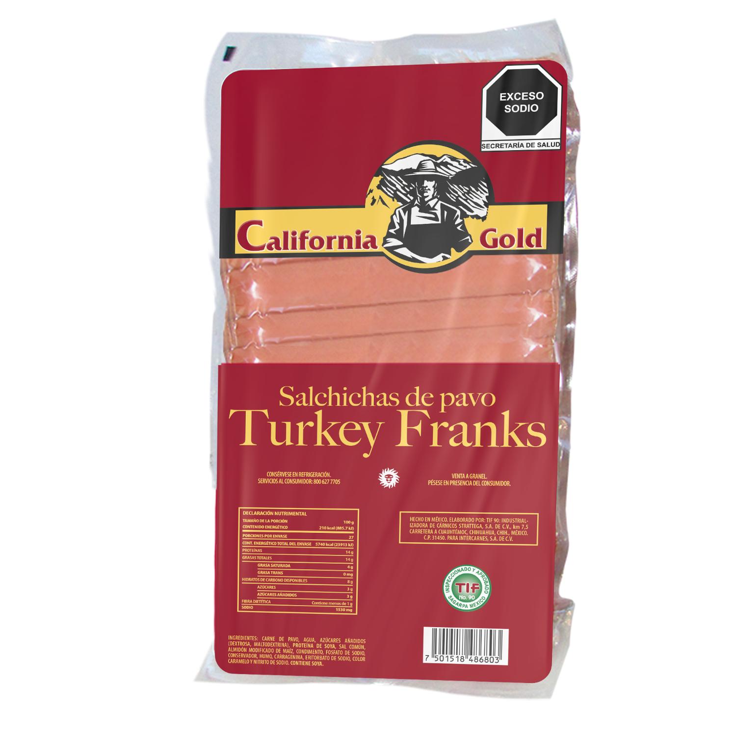 Salchicha De Pavo California Gold 1.0 Kg