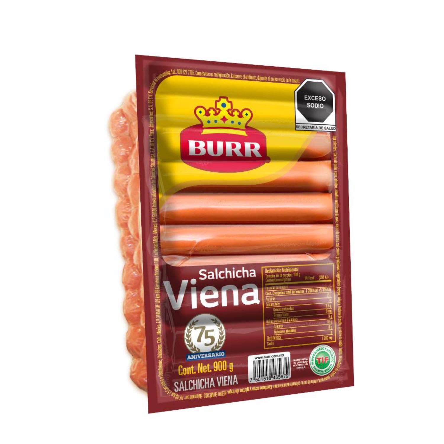 Salchicha Viena Burr 900.0 Gr