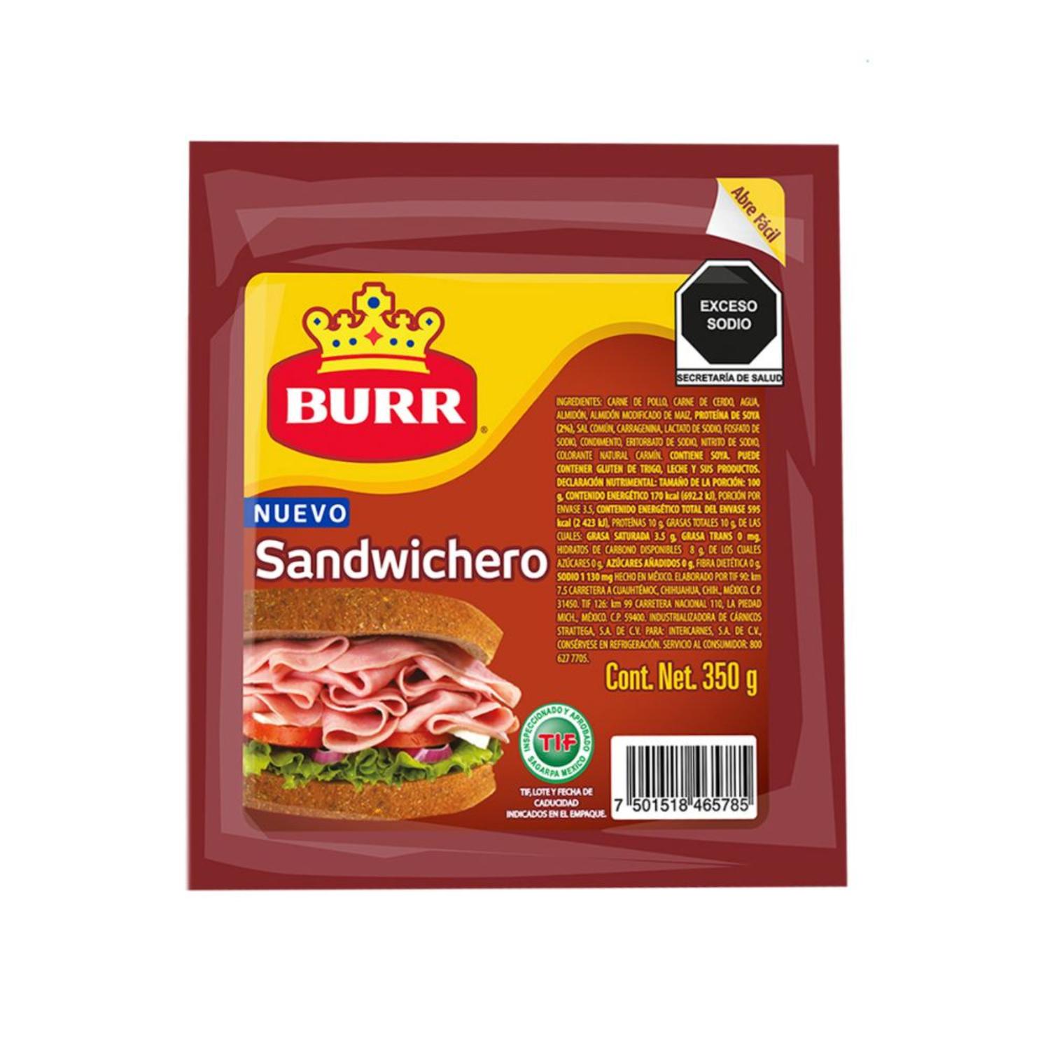 Jamon Sandwichero Burr 350.0 Gr
