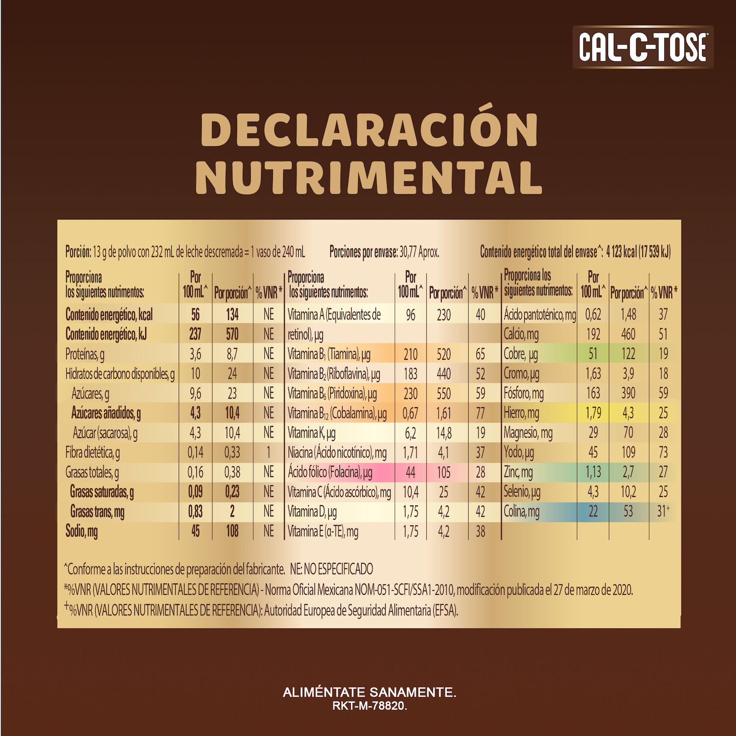 Chocolate Polvo Cal C Tose 400.0 Gr