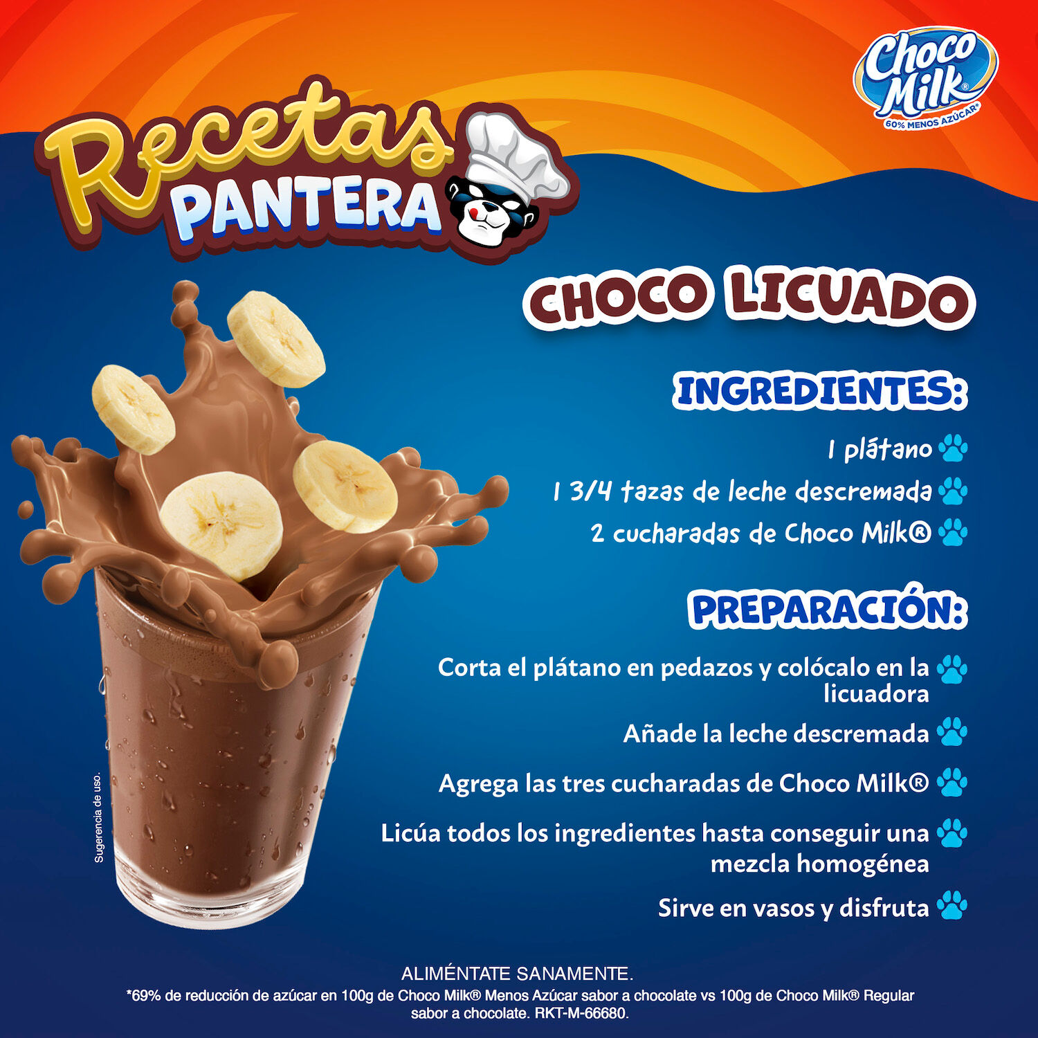 Chocolate Polvo 50 % Menos Azucar Chocomilk 280.0 Gr