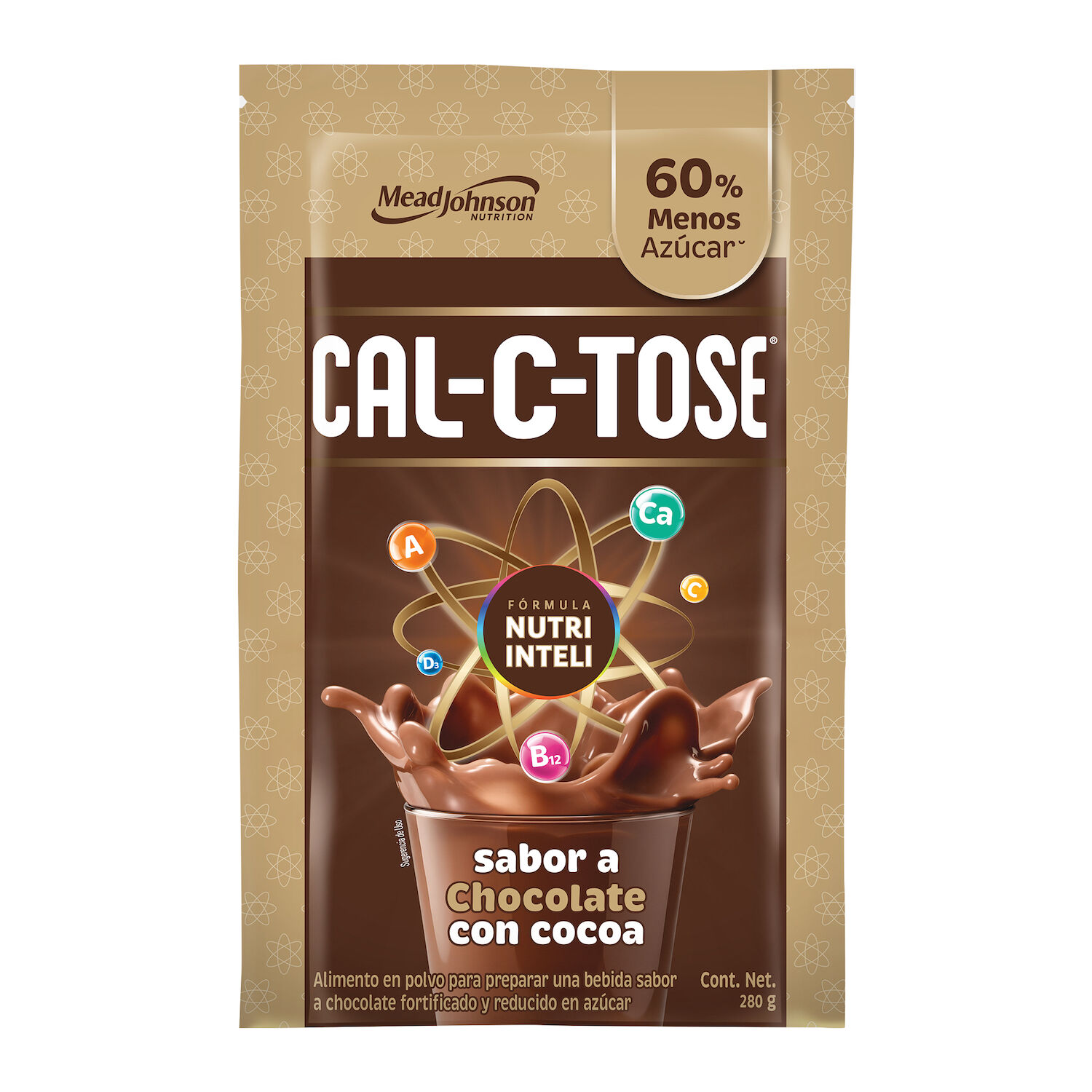 Chocolate Polvo 50% Menos Azucar Cal C Tose 280.0 Gr