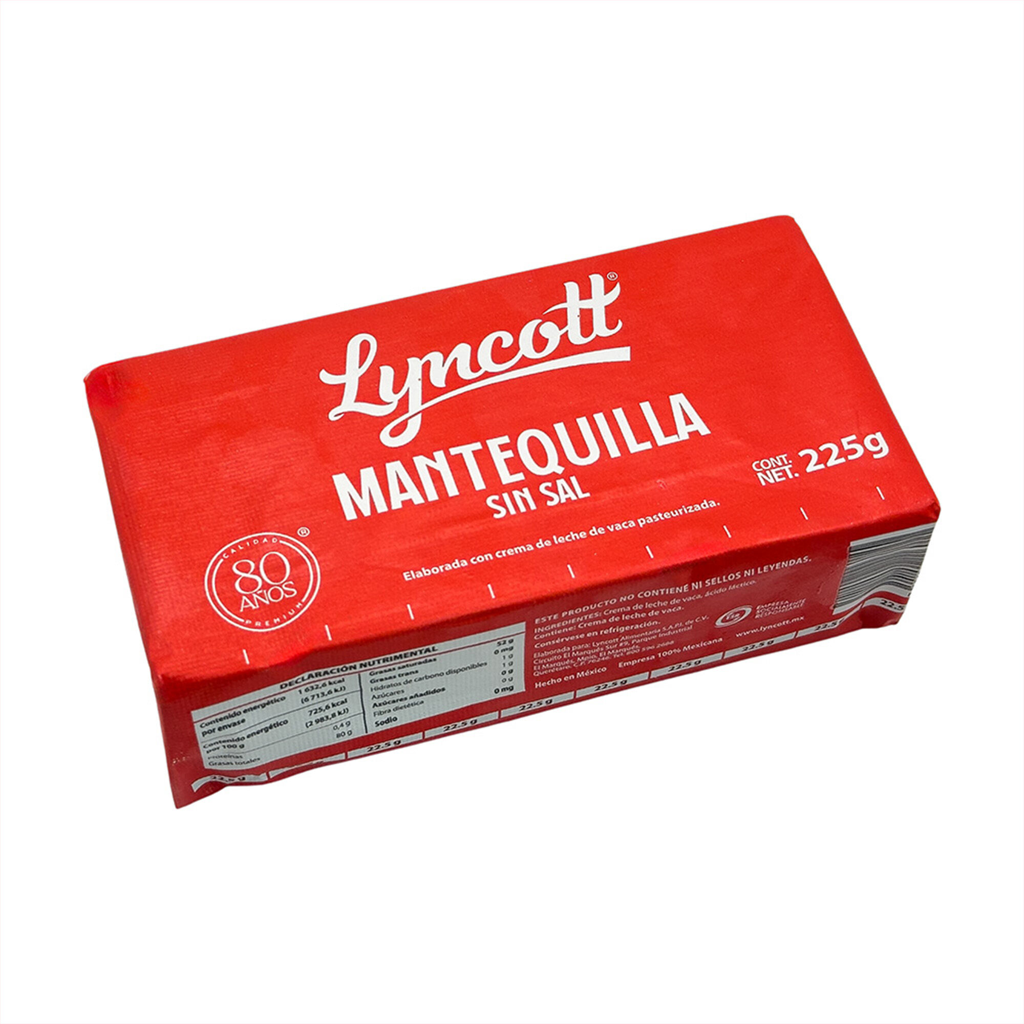 Mantequilla Sin Sal 225 G Lyncott 225 G