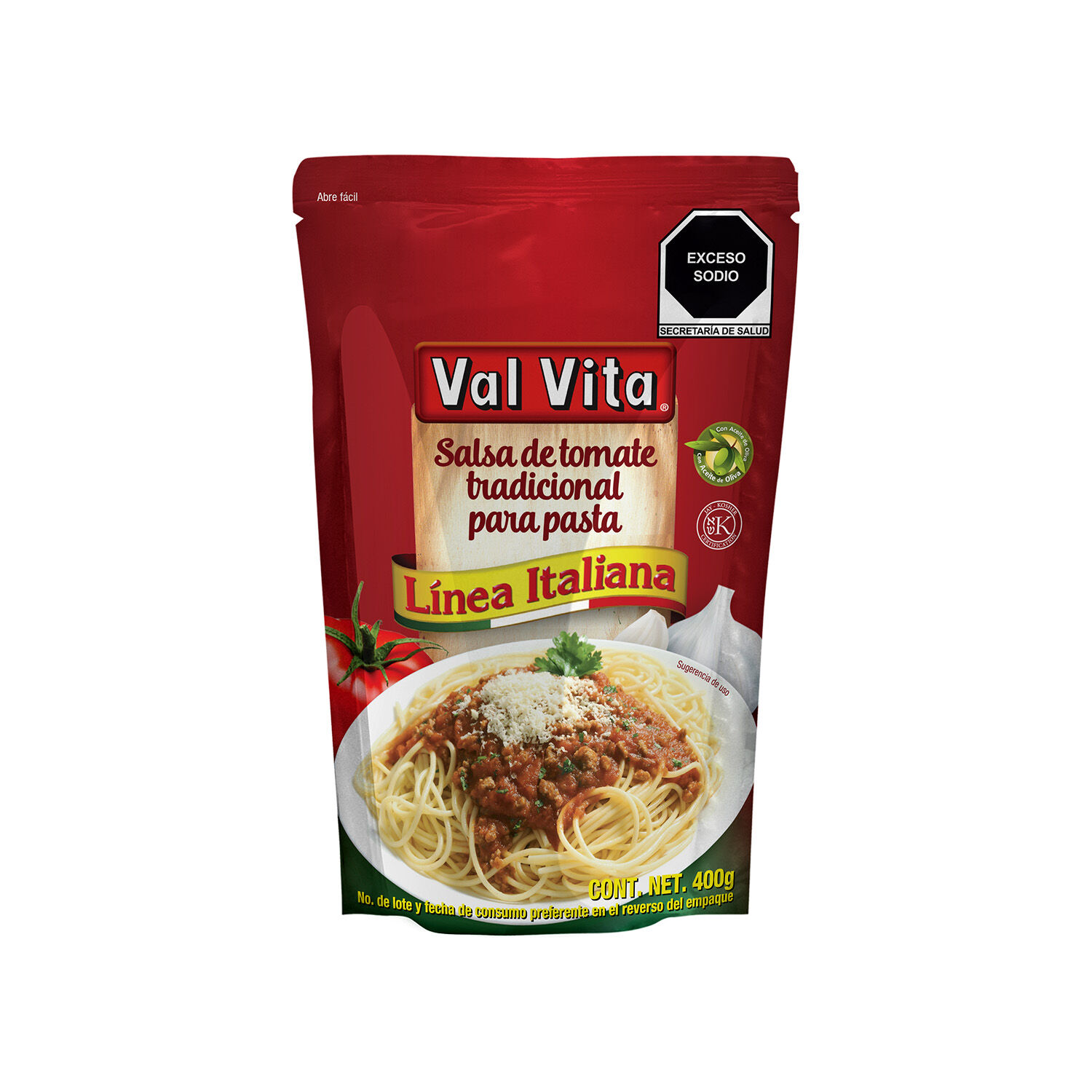 Salsa Para Pasta Tradicional Val Vita 400 G