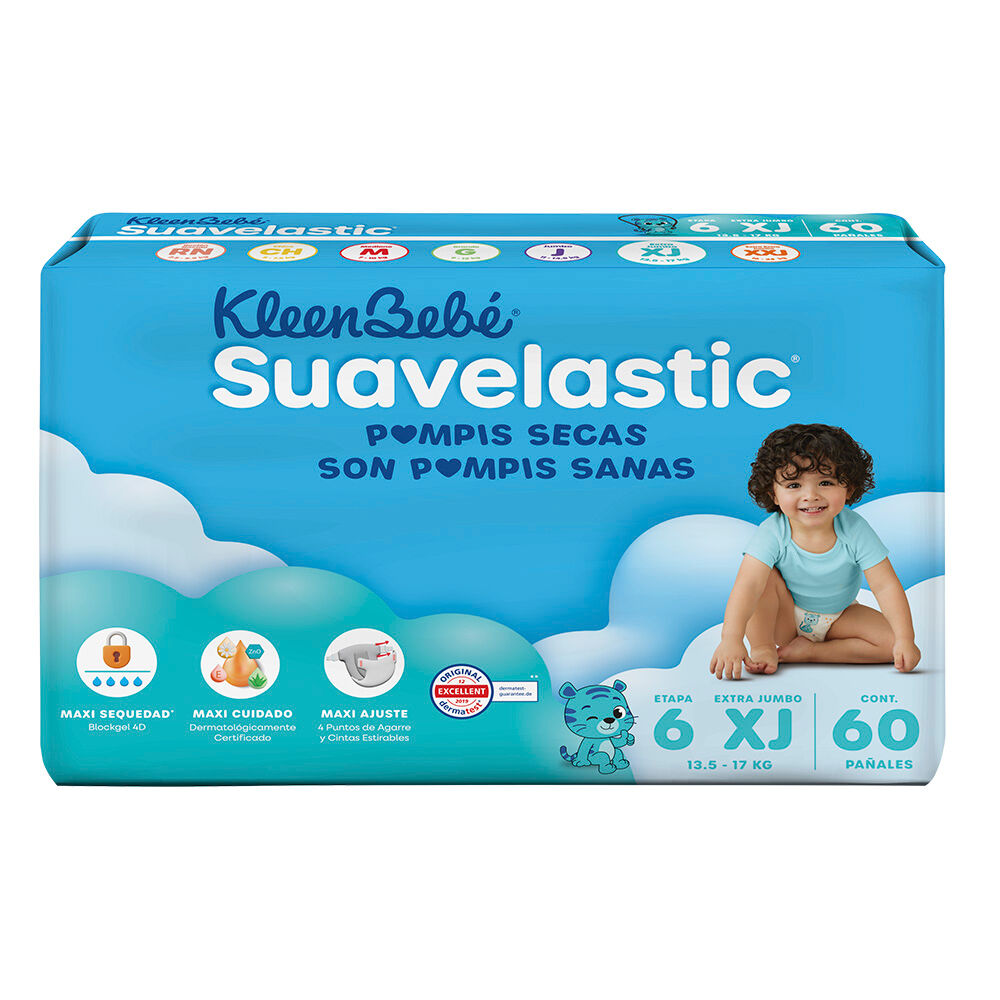 Pañal 60 66 Pzas Extra Jumbo Suavelastic Kleen Bebe 60.0