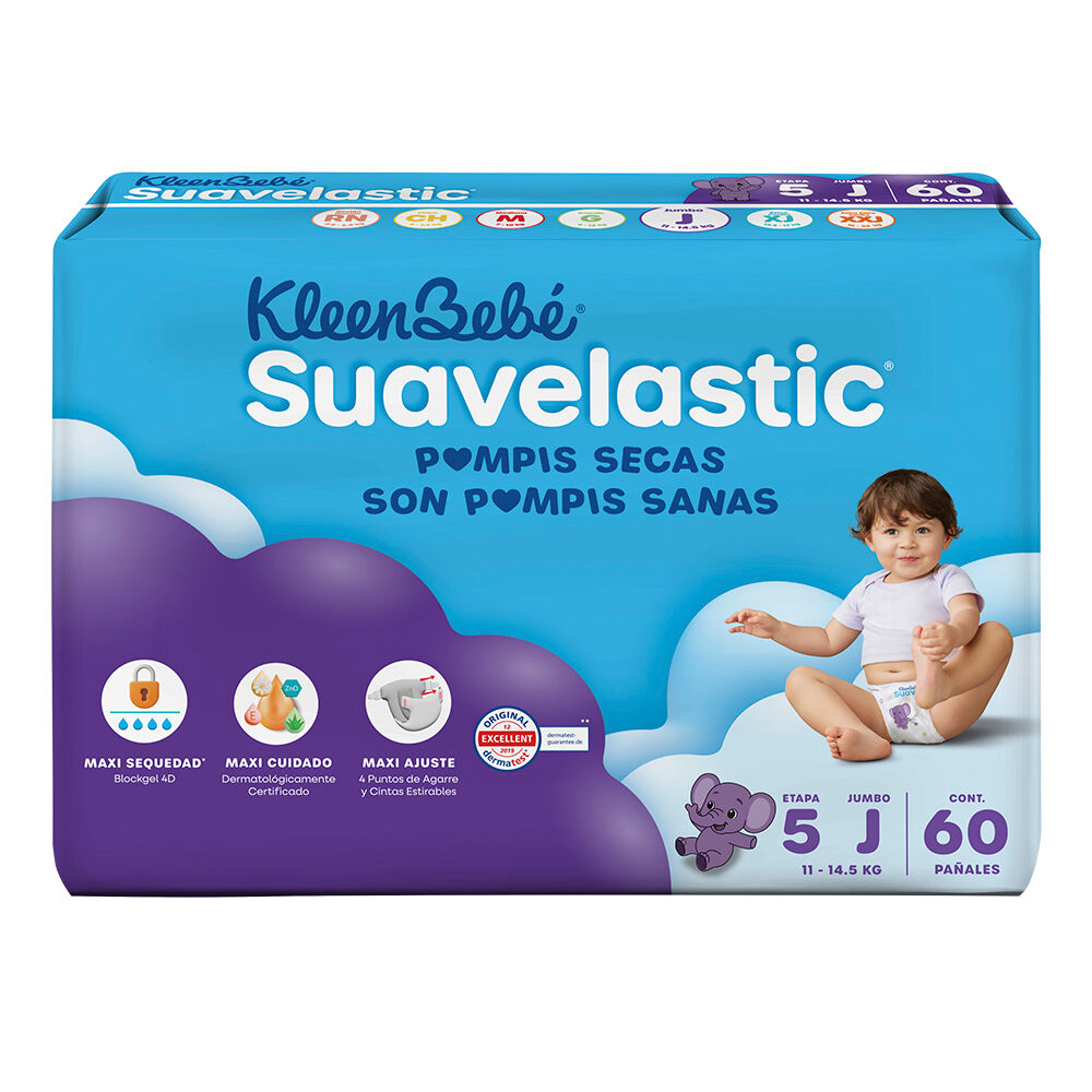 Pañal 60 66 Pzas Jumbo Suavelastic Kleen Bebe 60.0 Pza