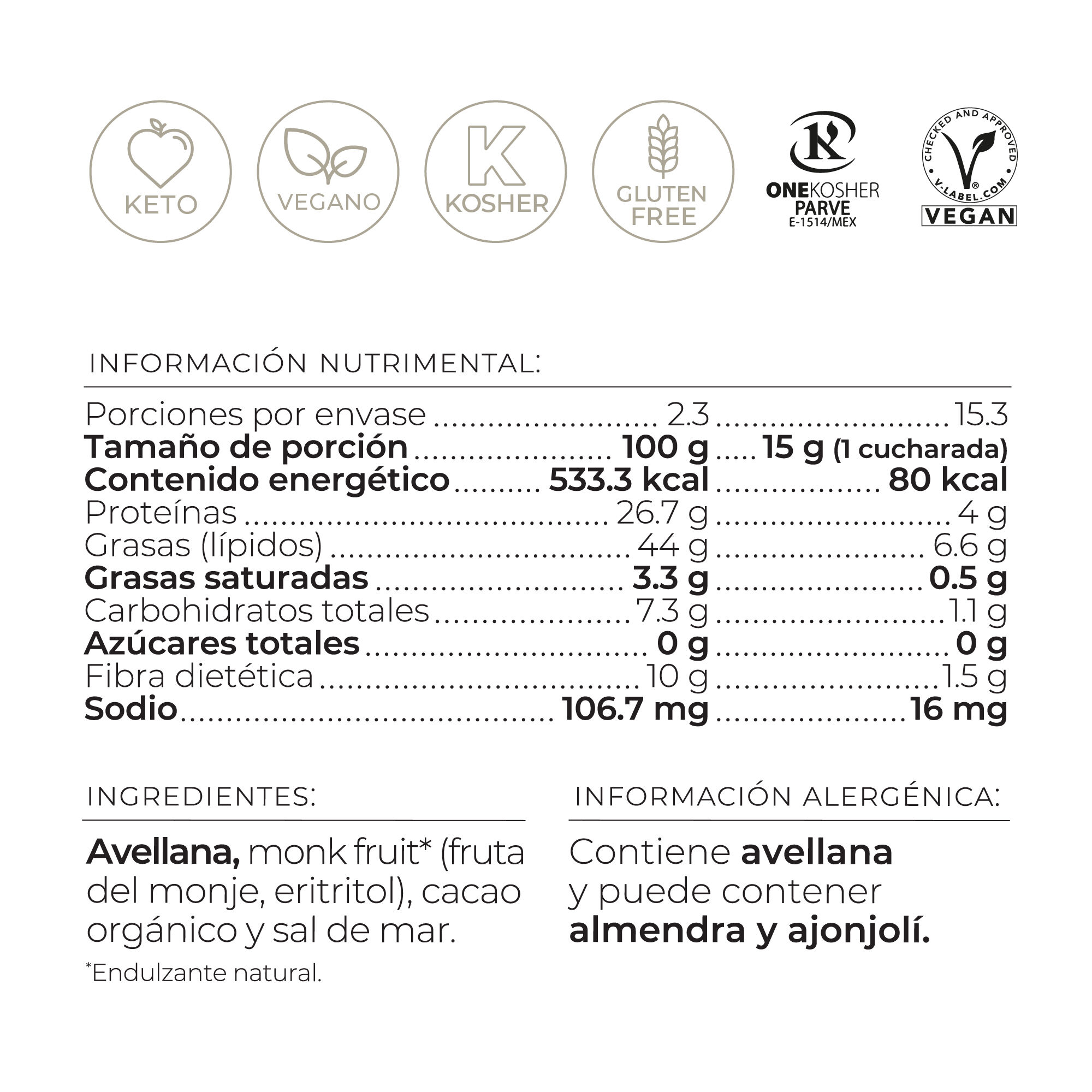 Avellana Cacao Sarais 200 G