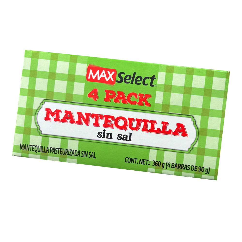 Mantequilla S/sal 4 Pack 360g Max Select 360.0 Gr