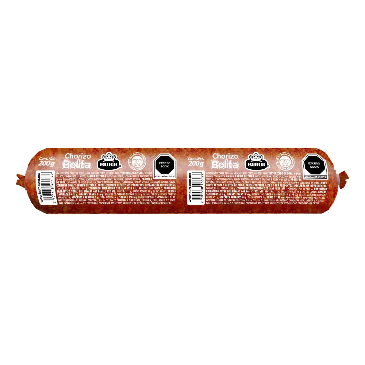 Chorizo Bolita Burr 200.0 Gr