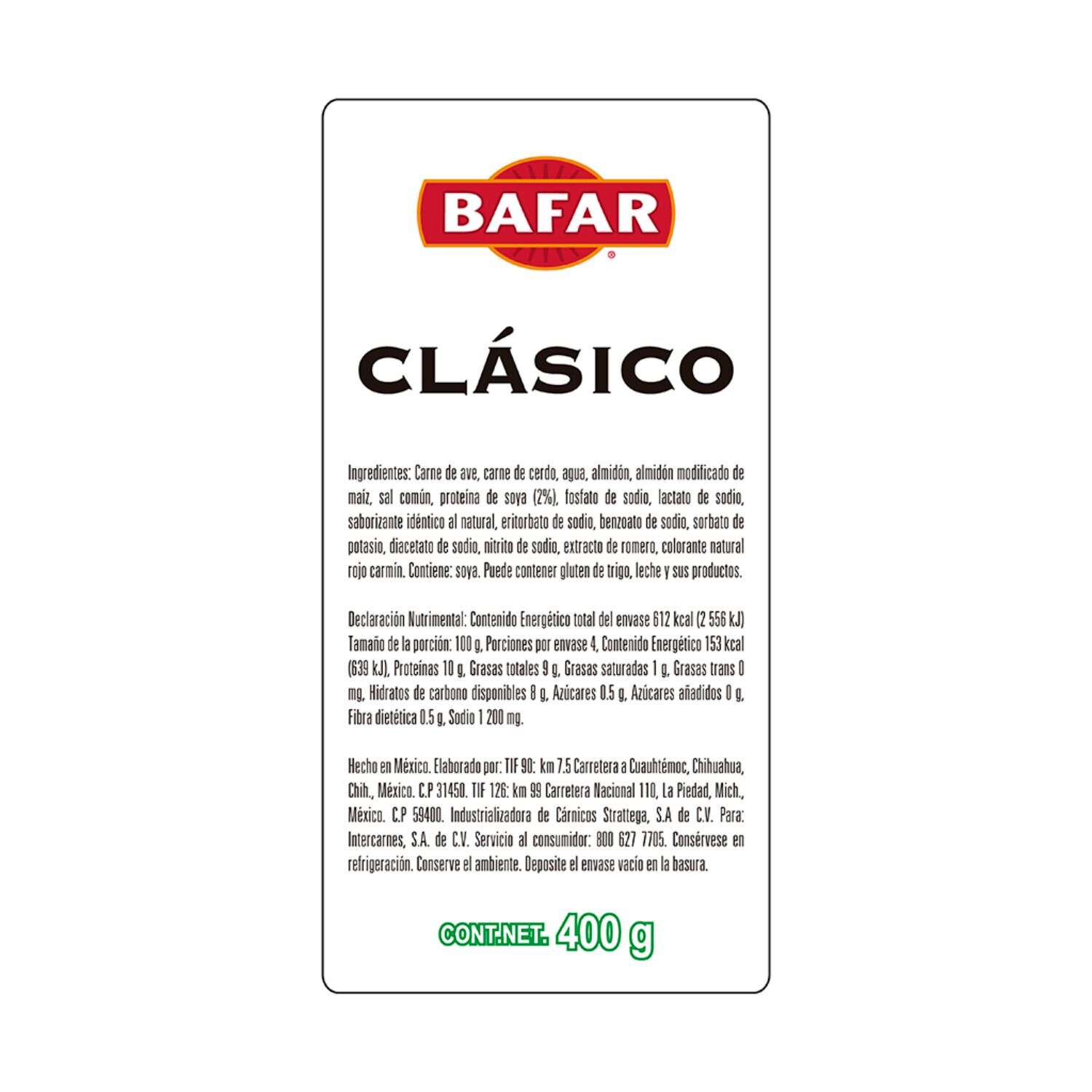 Jamon De Pavo Bafar 400.0 Gr