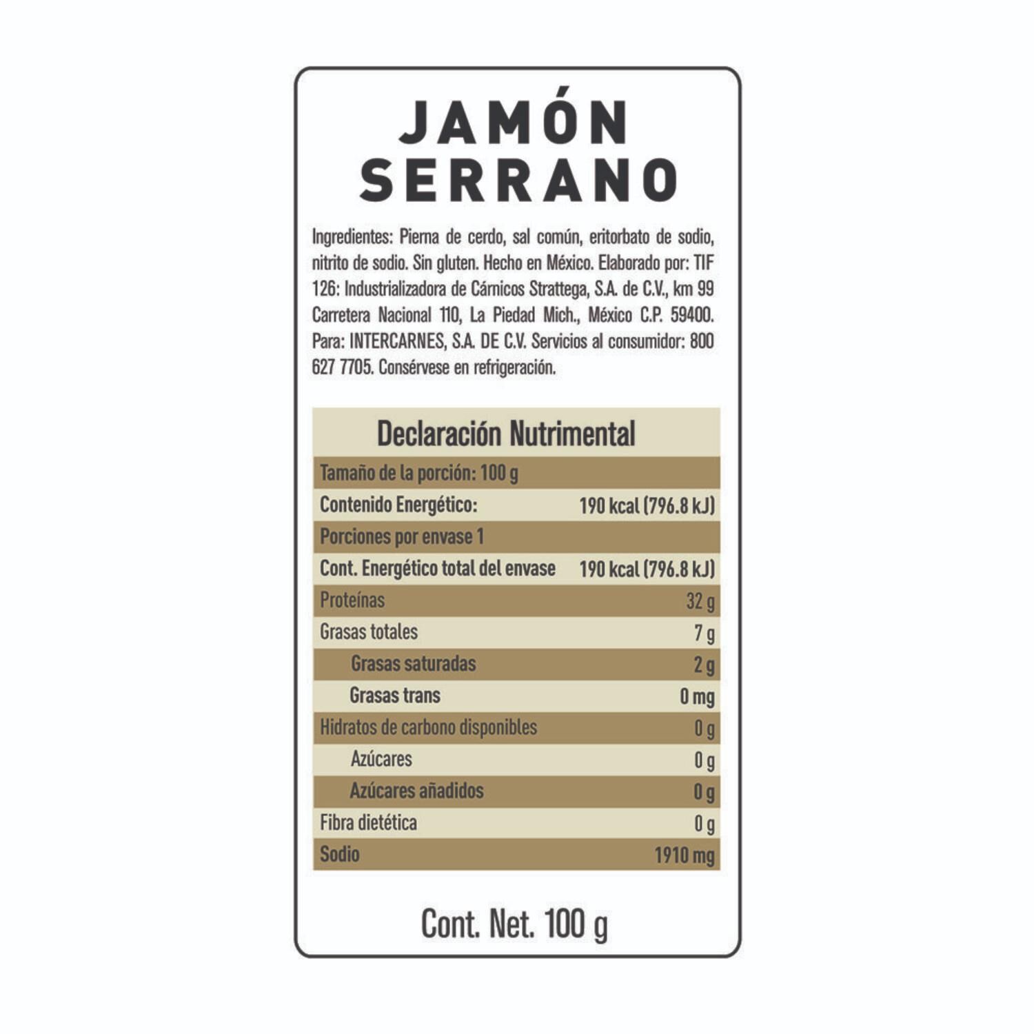 Jamon Serrano Parma 100 Gr
