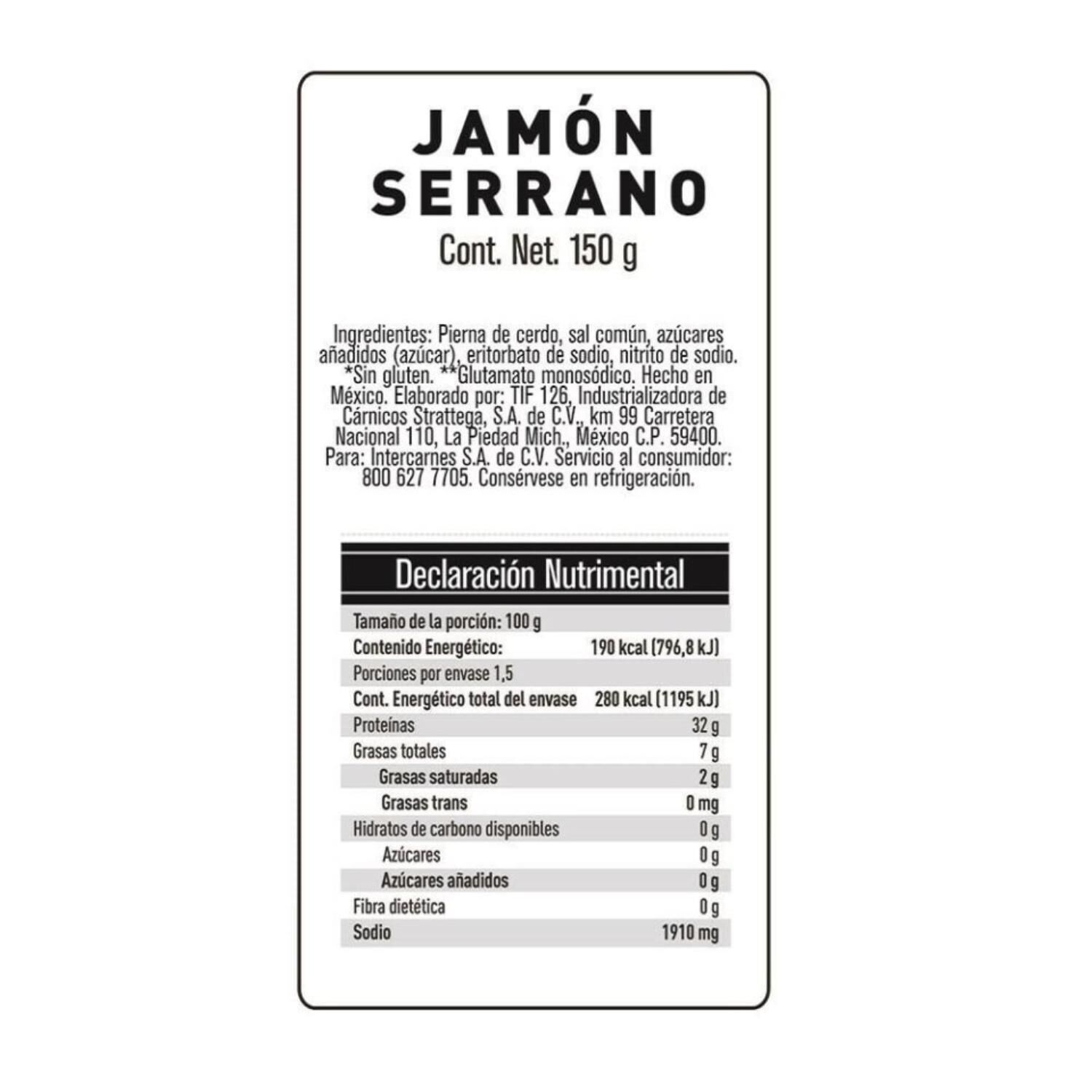 Jamon Serrano Parma 150.0 Gr