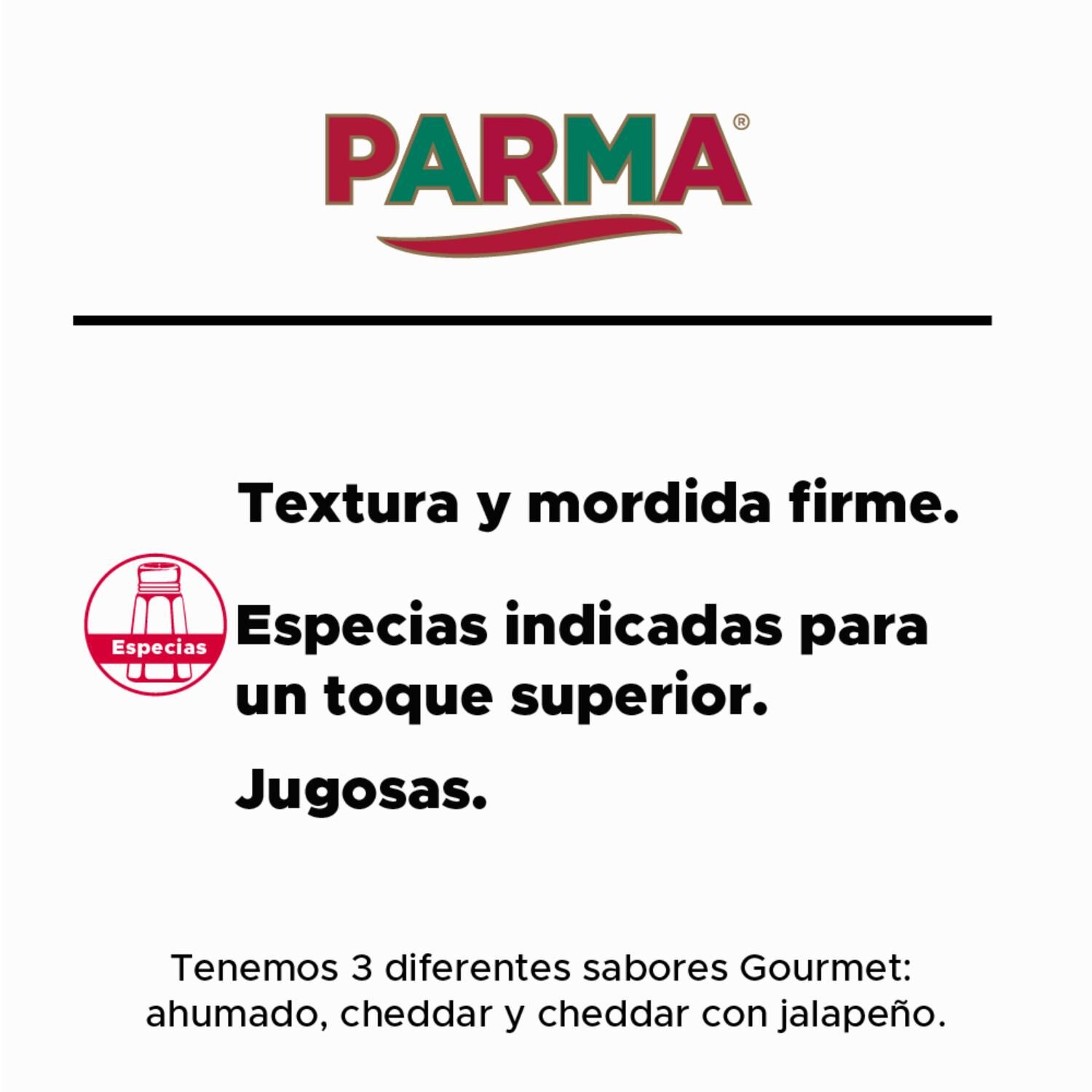 Salchicha Con Cheddar Jalapeño Para Asar Parma 397.0 Gr