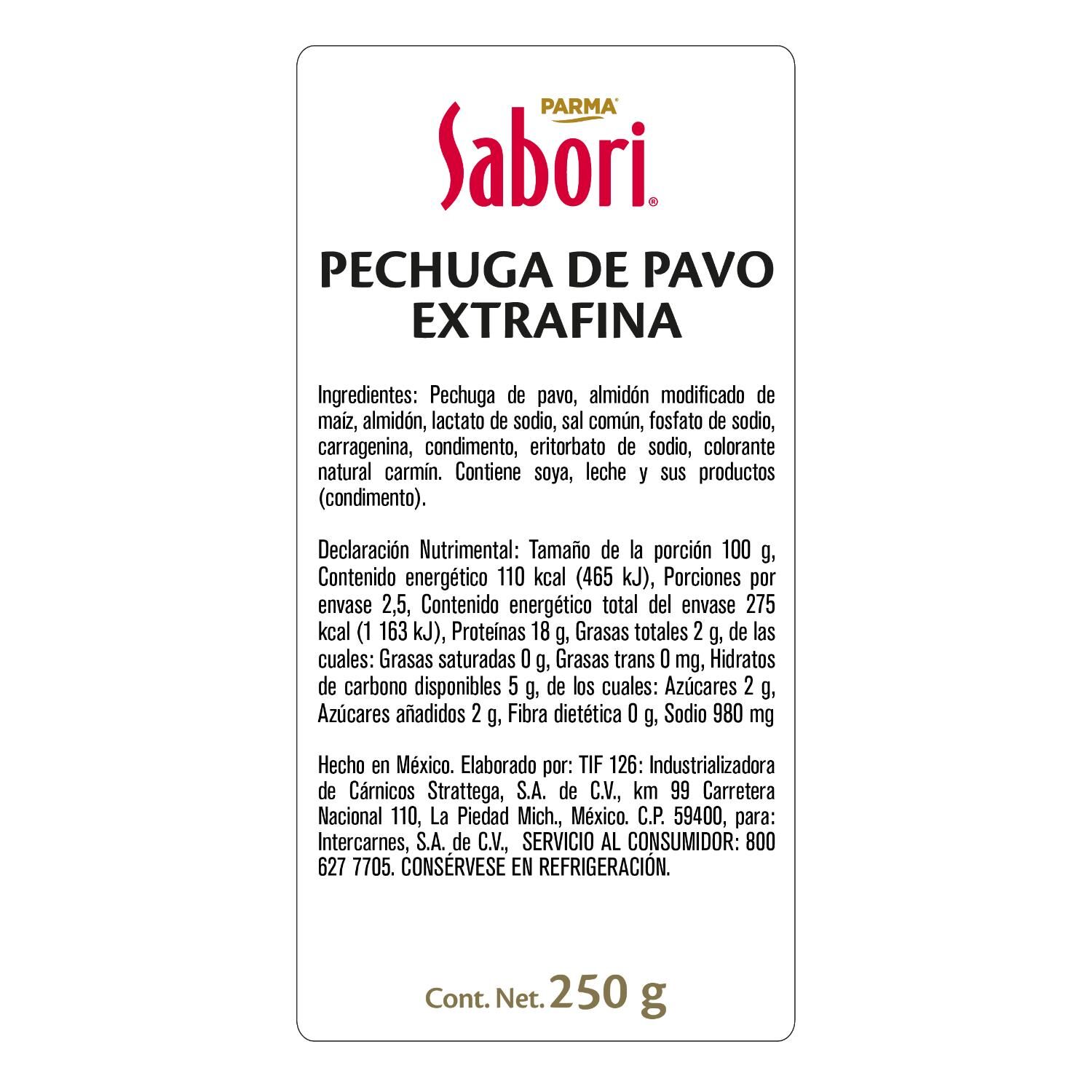 Jamon Pechuga Extrafina Sabori 250.0 Gr