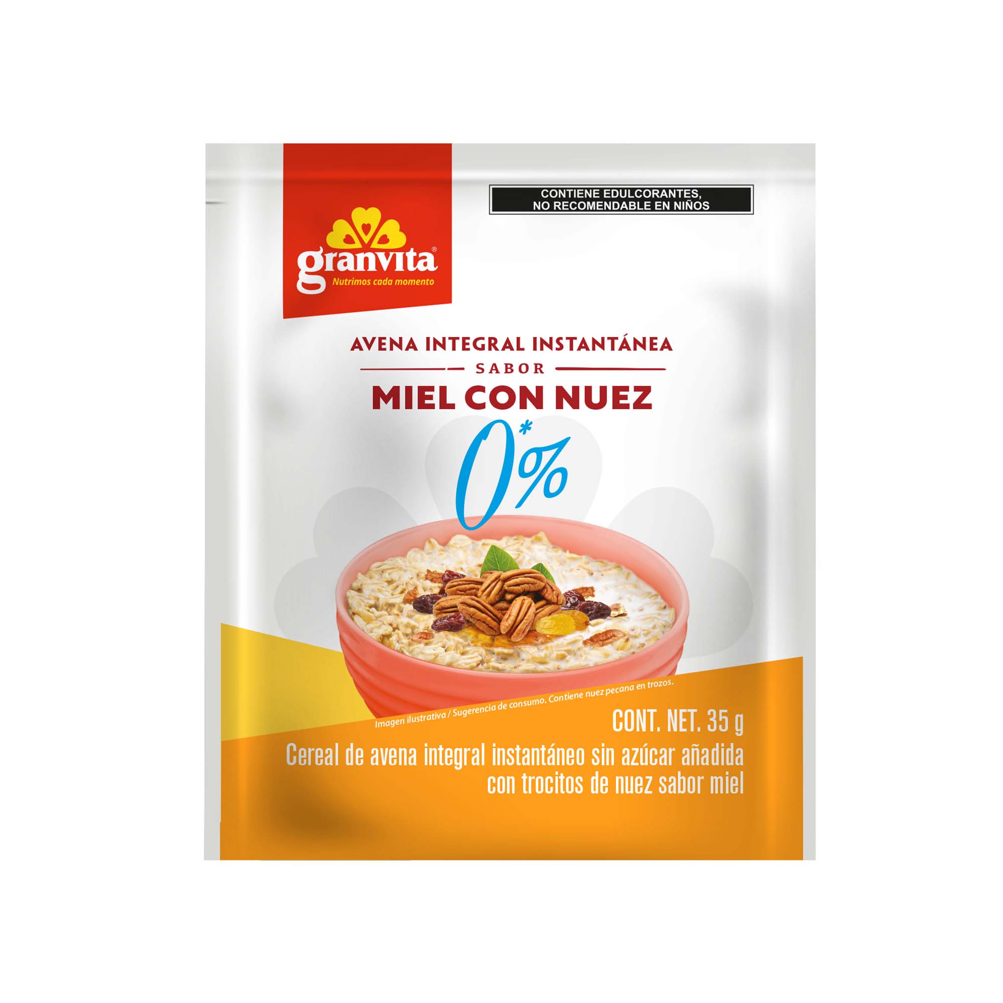 Avena Instantánea Miel Y Nuez 0% Azúcar Granvita 35 G