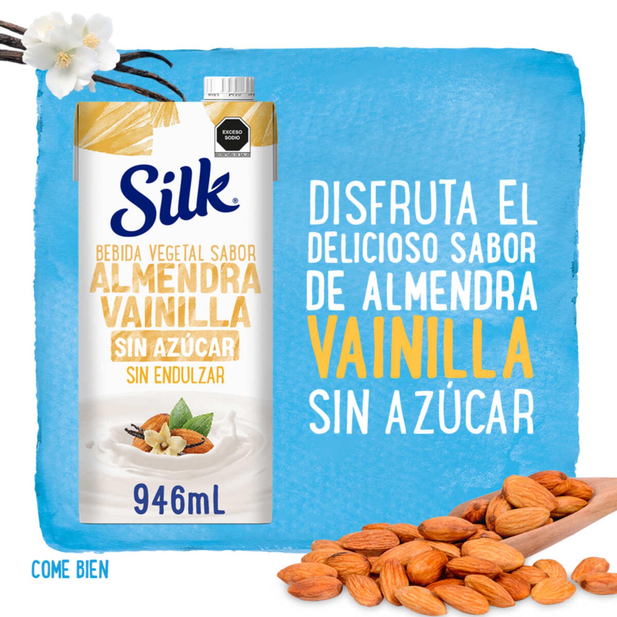 Silk Bebida Vegetal Sabor Almendra Vainilla Sin Azúcar 946ml