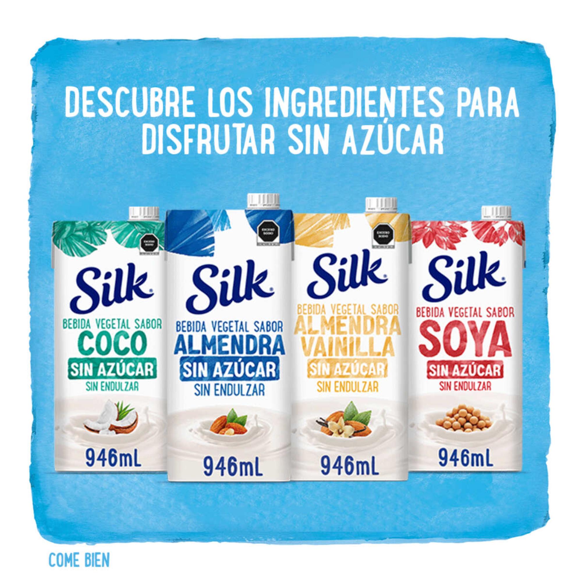 Silk Bebida Vegetal Sabor Almendra Vainilla Sin Azúcar 946ml