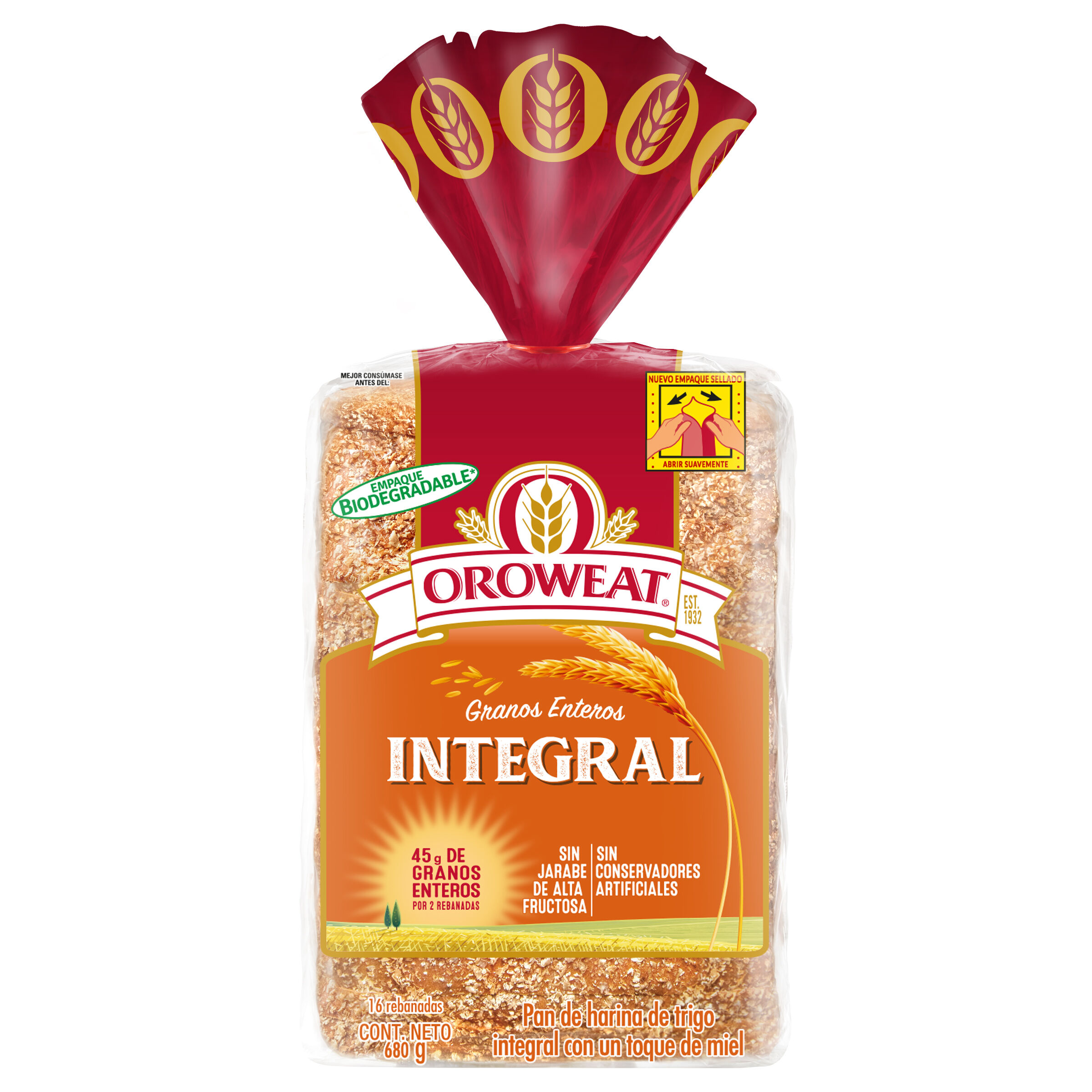 Pan De Barra 100% Whole Wheat Oroweat 680.0 Gr