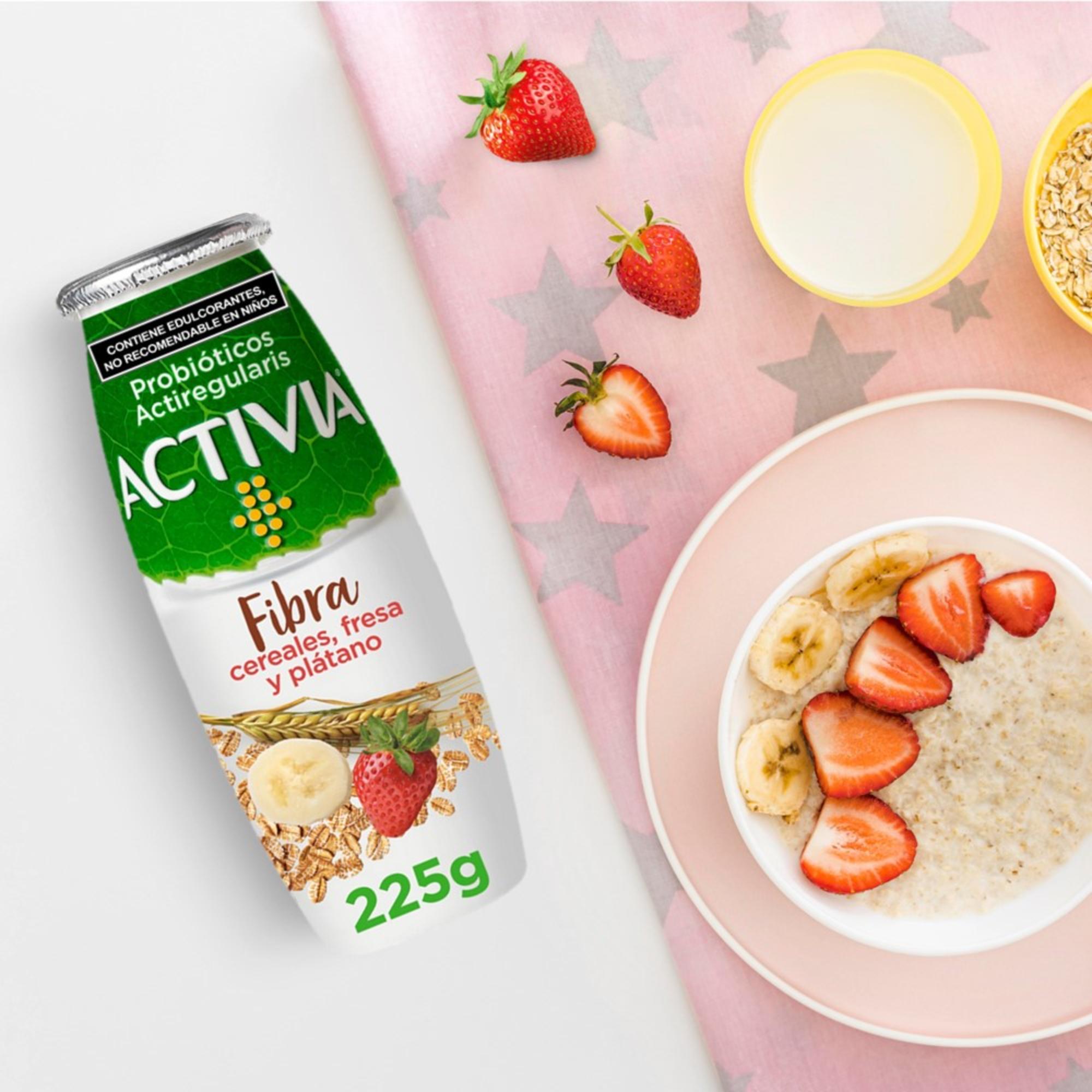 Alimento Lácteo Bebible Fermentado Activia Fresa Plátano Y Cereales 225g