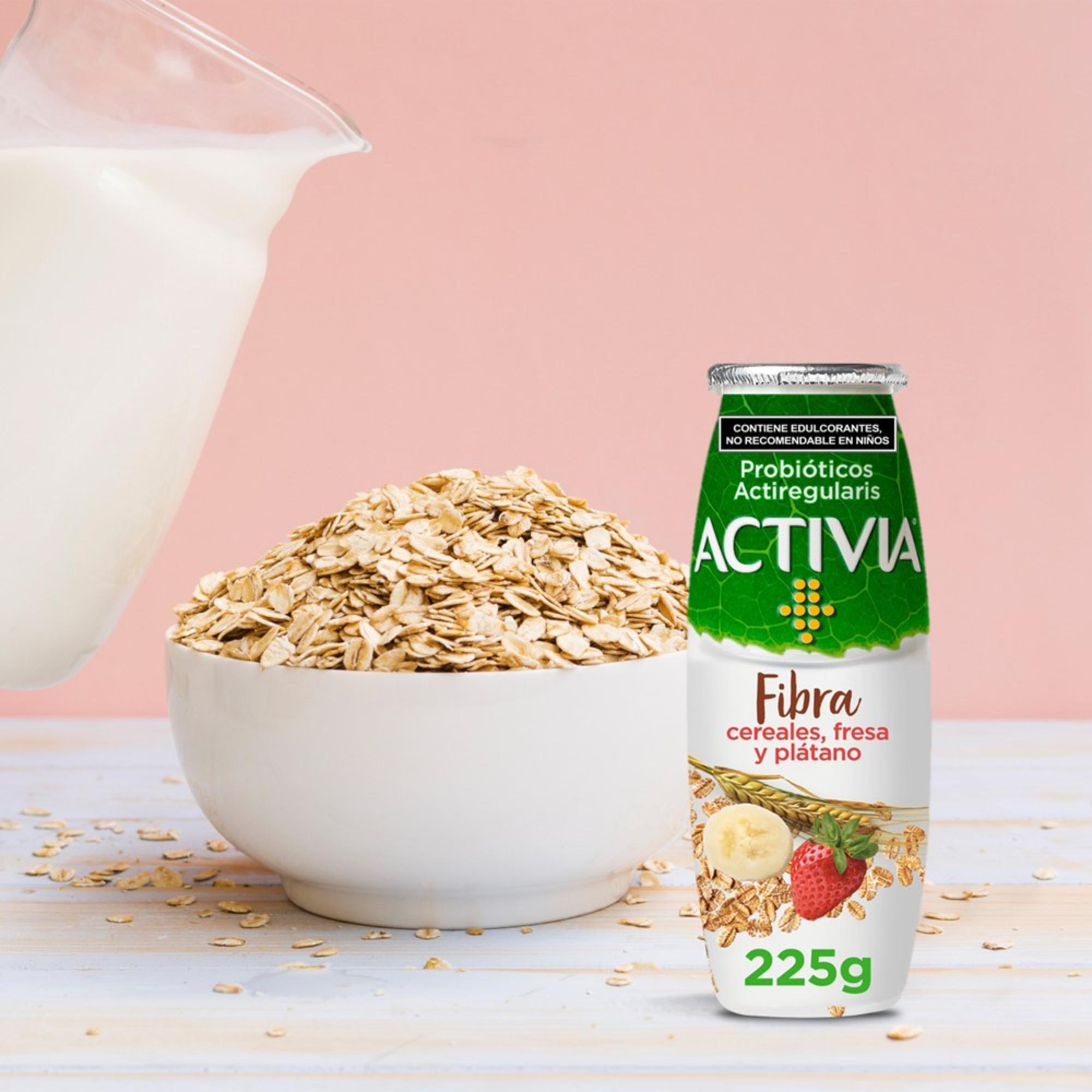 Alimento Lácteo Bebible Fermentado Activia Fresa Plátano Y Cereales 225g