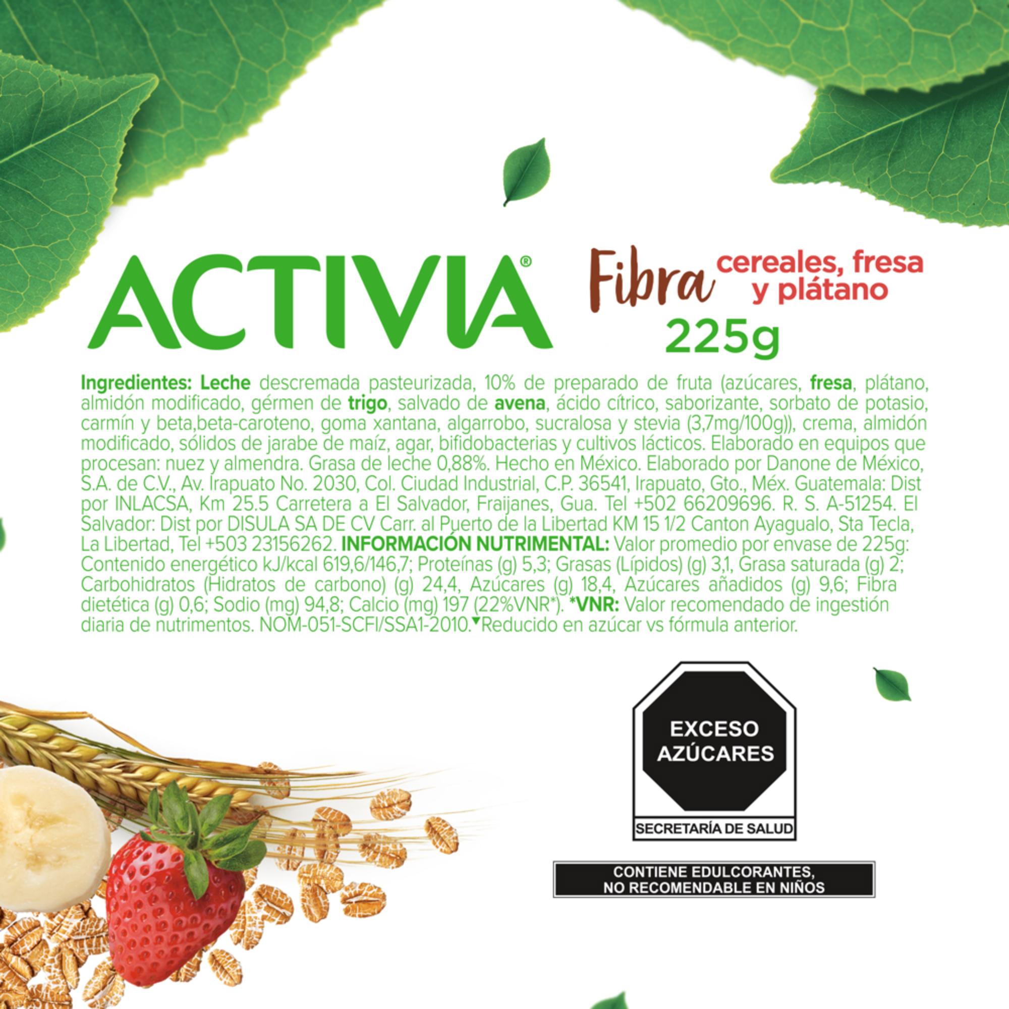 Alimento Lácteo Bebible Fermentado Activia Fresa Plátano Y Cereales 225g