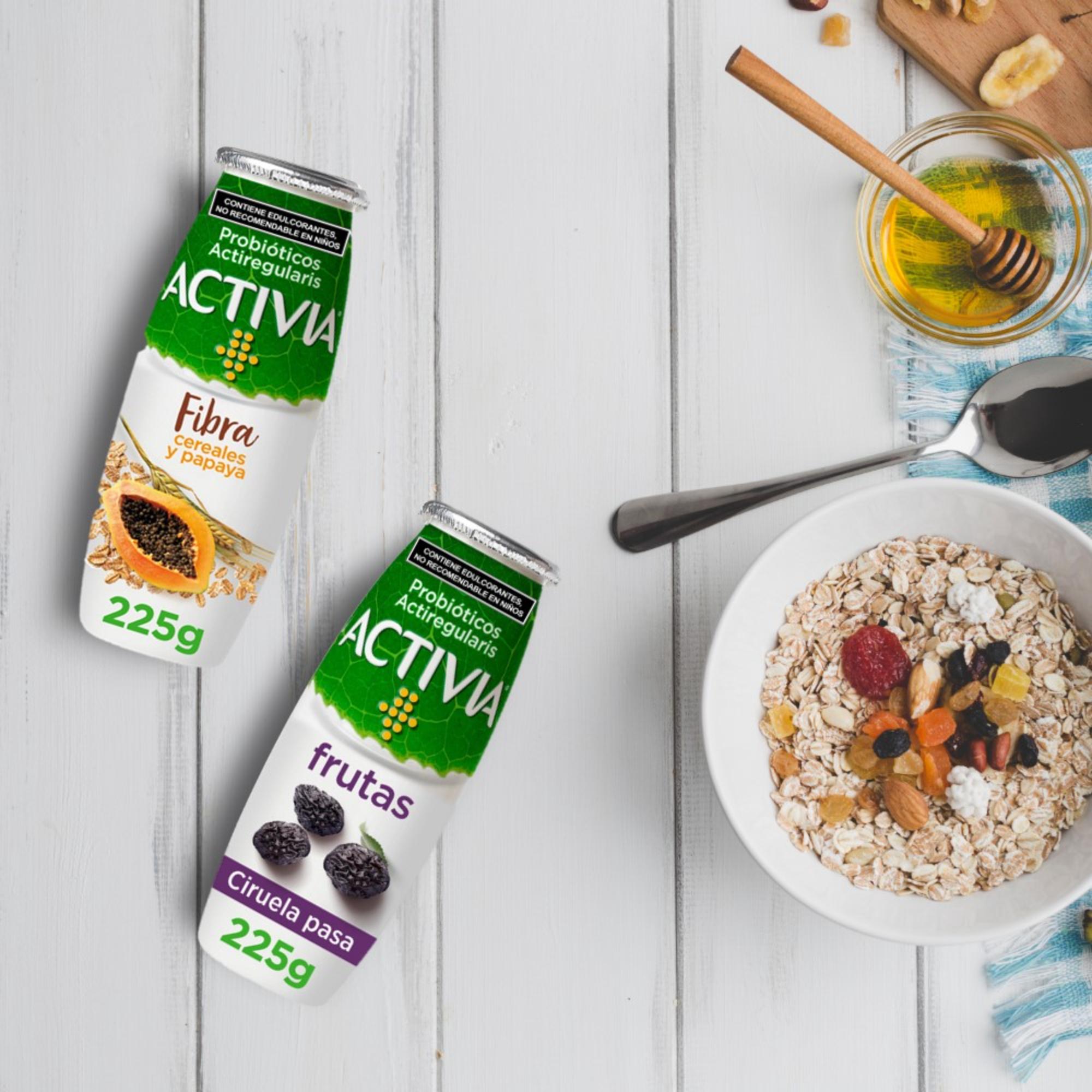 Alimento Lácteo Bebible Fermentado Activia Ciruela Pasa Y Papaya Y Cereales 6x225g C/u