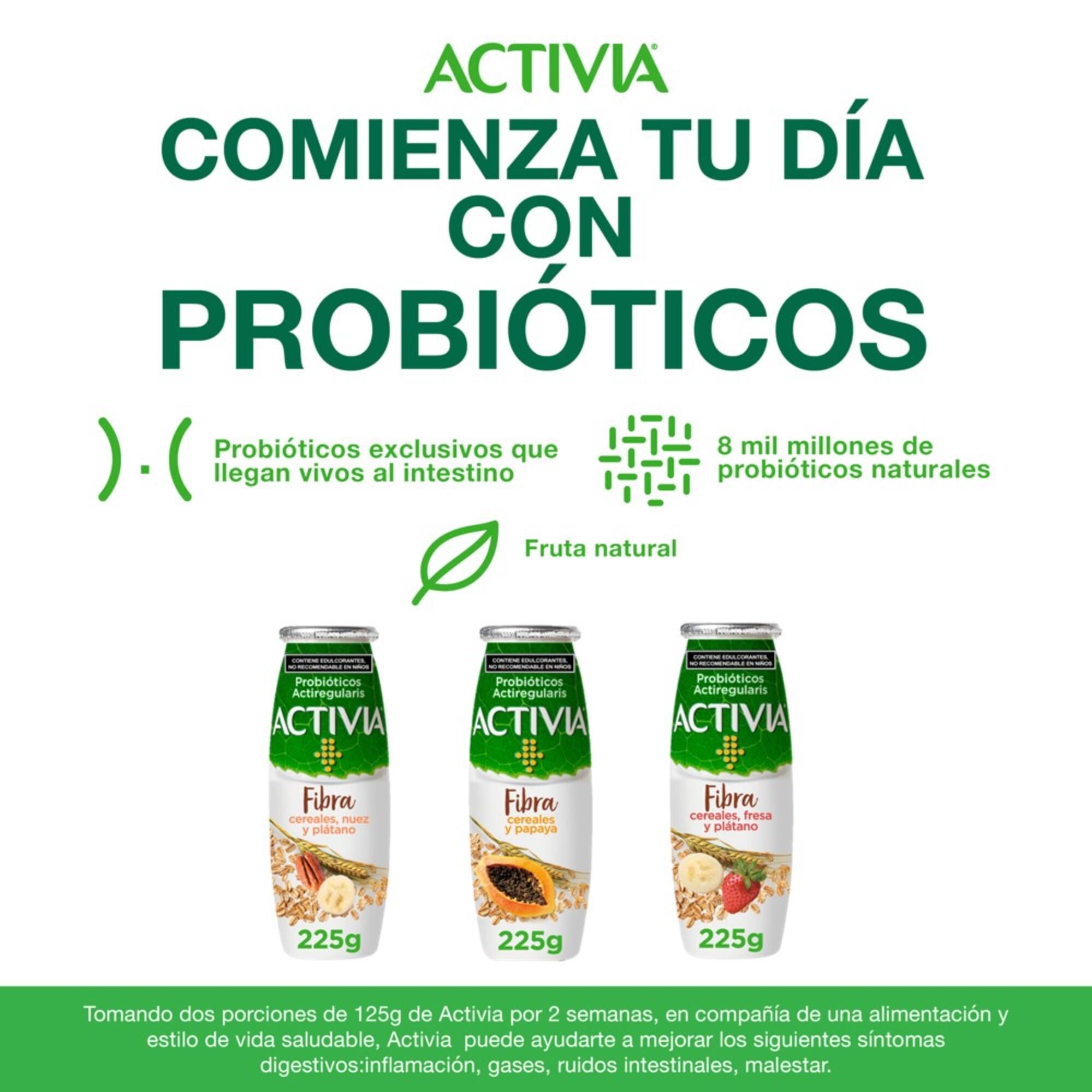 Alimento Lácteo Bebible Fermentado Activia Papaya Y Cereales 225g