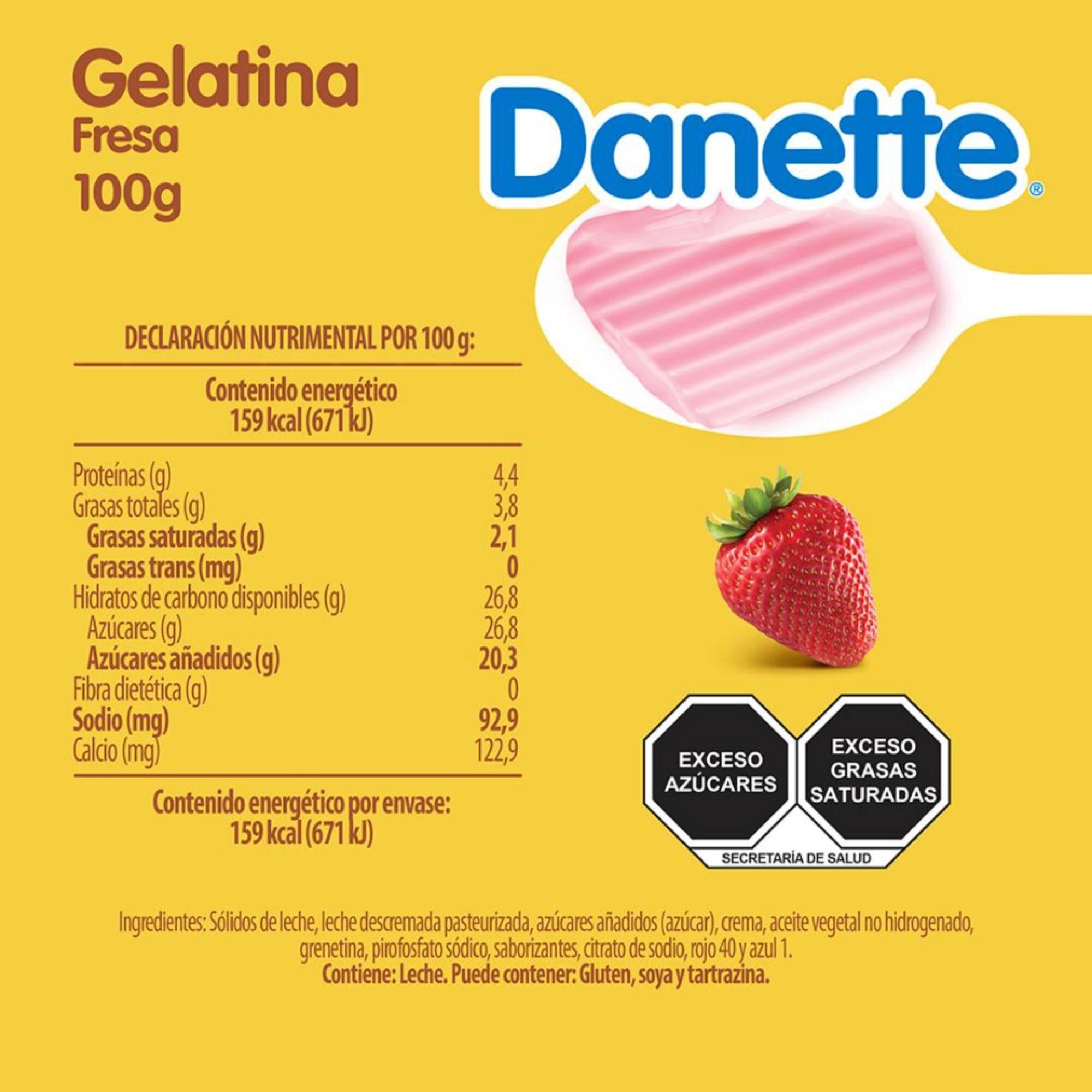 Gelatina Danette Sabor Fresa 100g