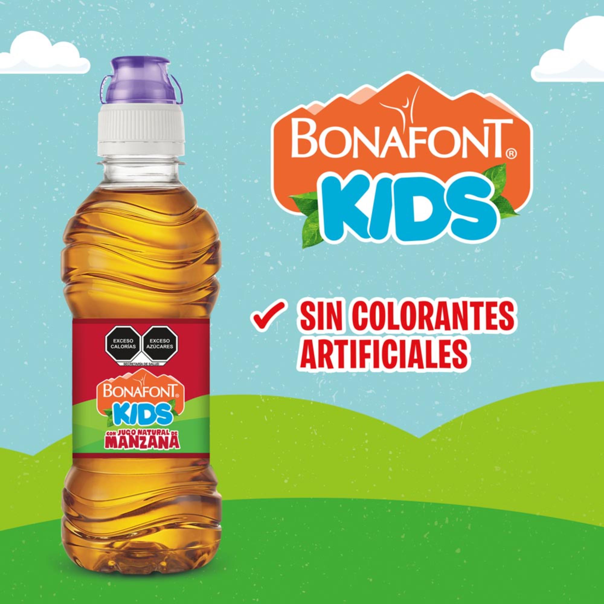 Bonafont Kids Agua Con Jugo Natural De Manzana 300ml Chupón