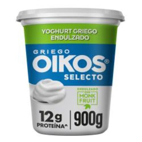 Yoghurt Griego Oikos Con Proteína Sabor Natural Monk Fruit 900g