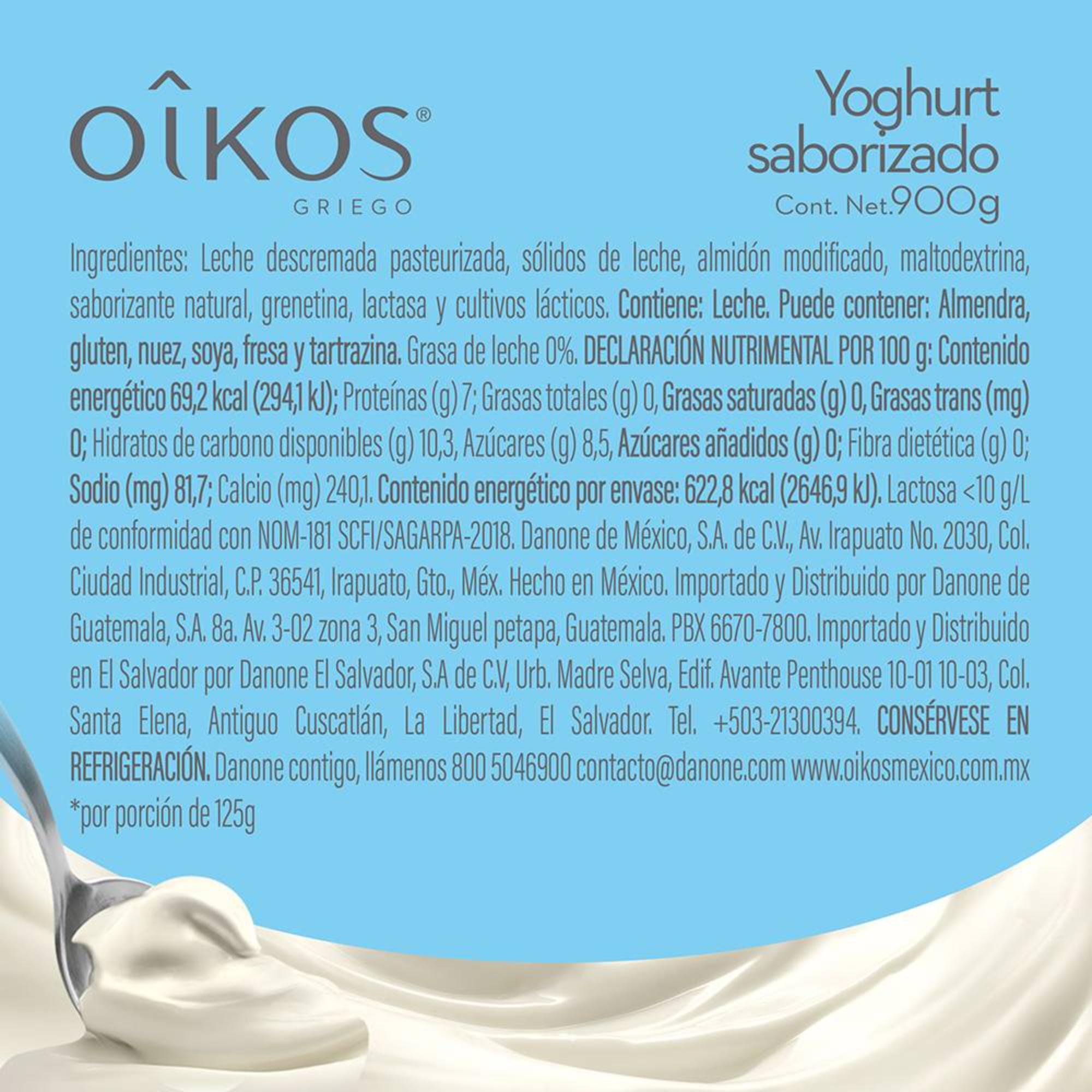 Yoghurt Griego Oikos Natural Sin Endulzar 900g
