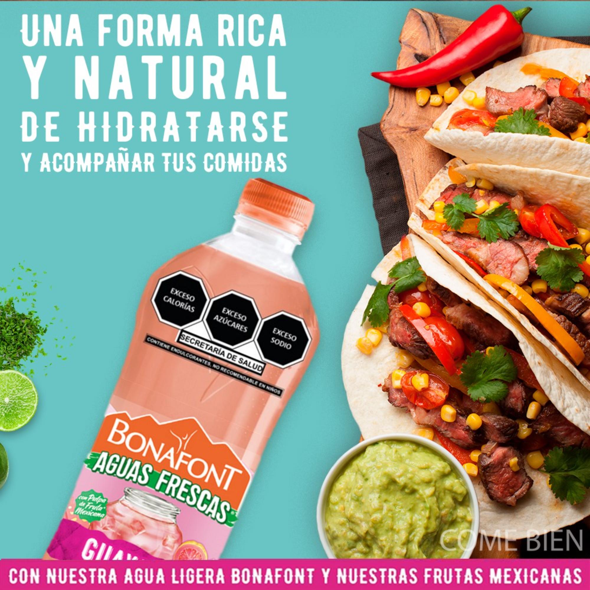 Bonafont Aguas Frescas Sabor Guayaba 1l