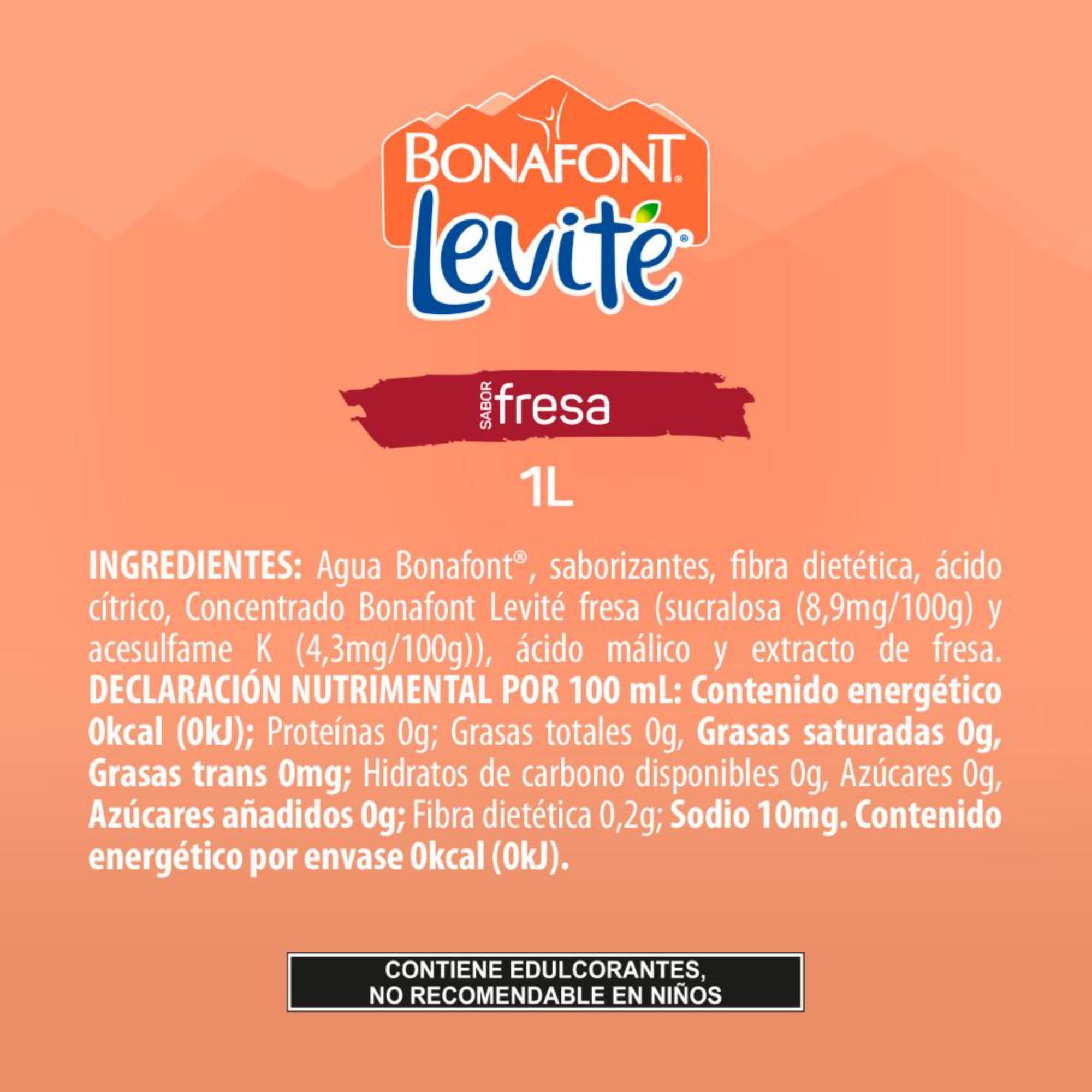 Agua Infusionada Levité Con Toque Sabor Fresa 1l