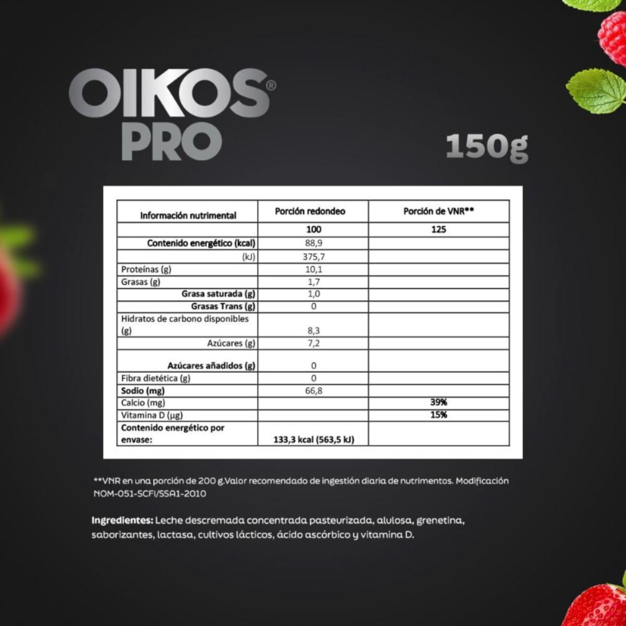Yoghurt Frutos Rojos Oikos Pro 150gr