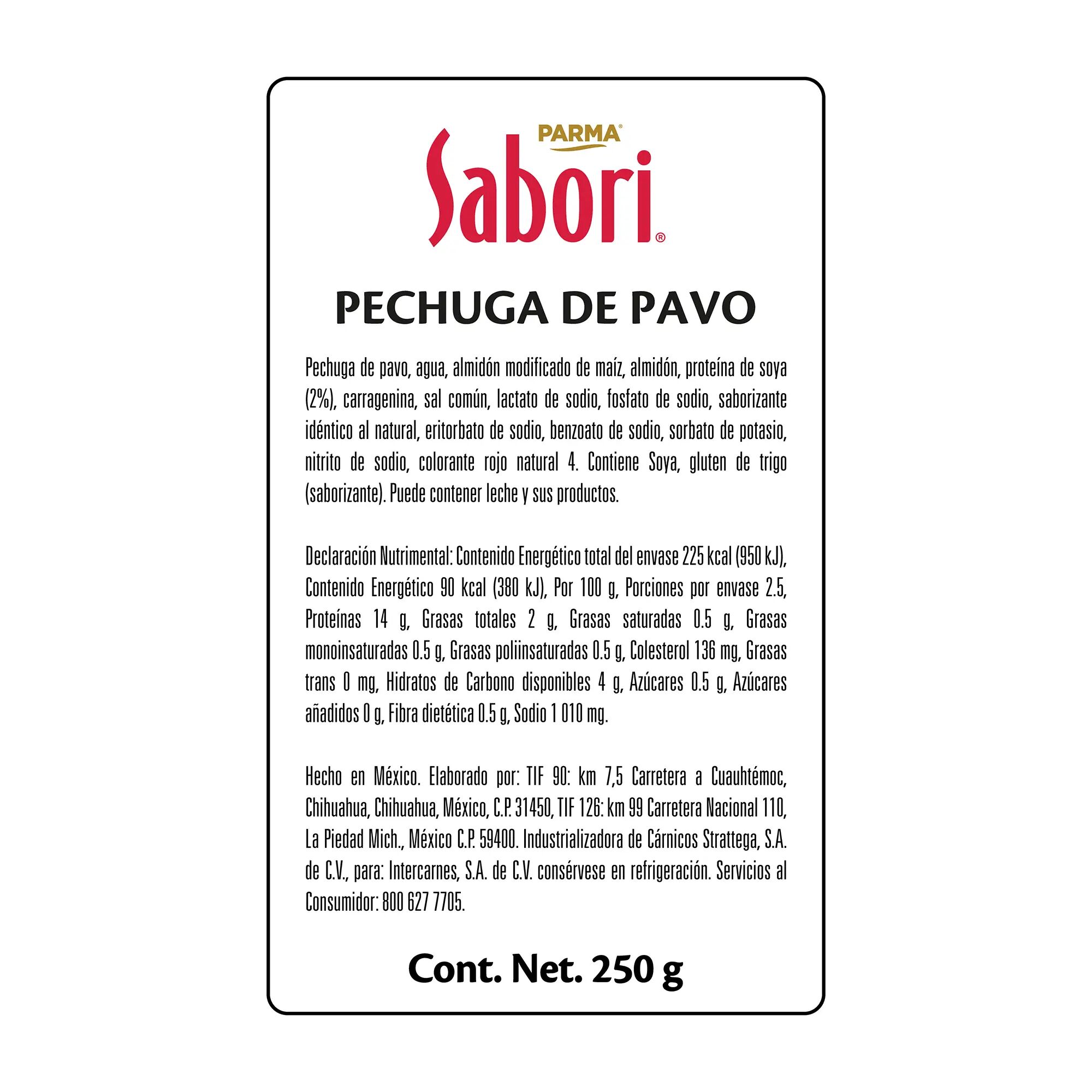 Pechuga De Pavo Sabori 250 G