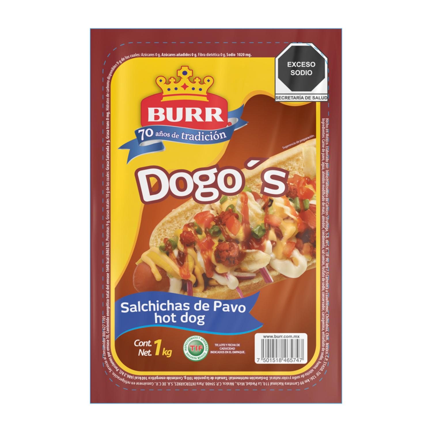 Salchicha Hot Dog Burr 1 Kg