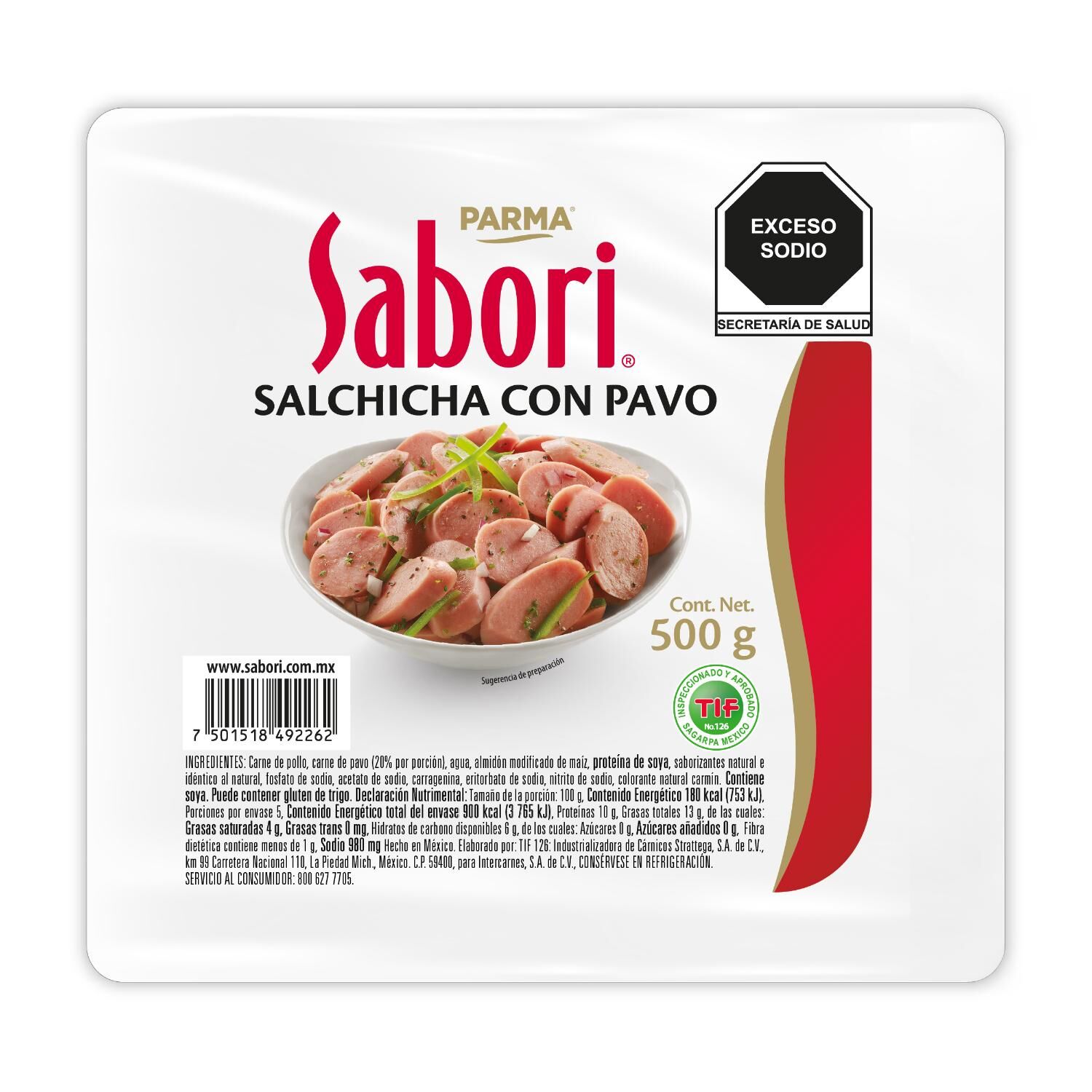 Salchicha De Pavo Sabori 500 G