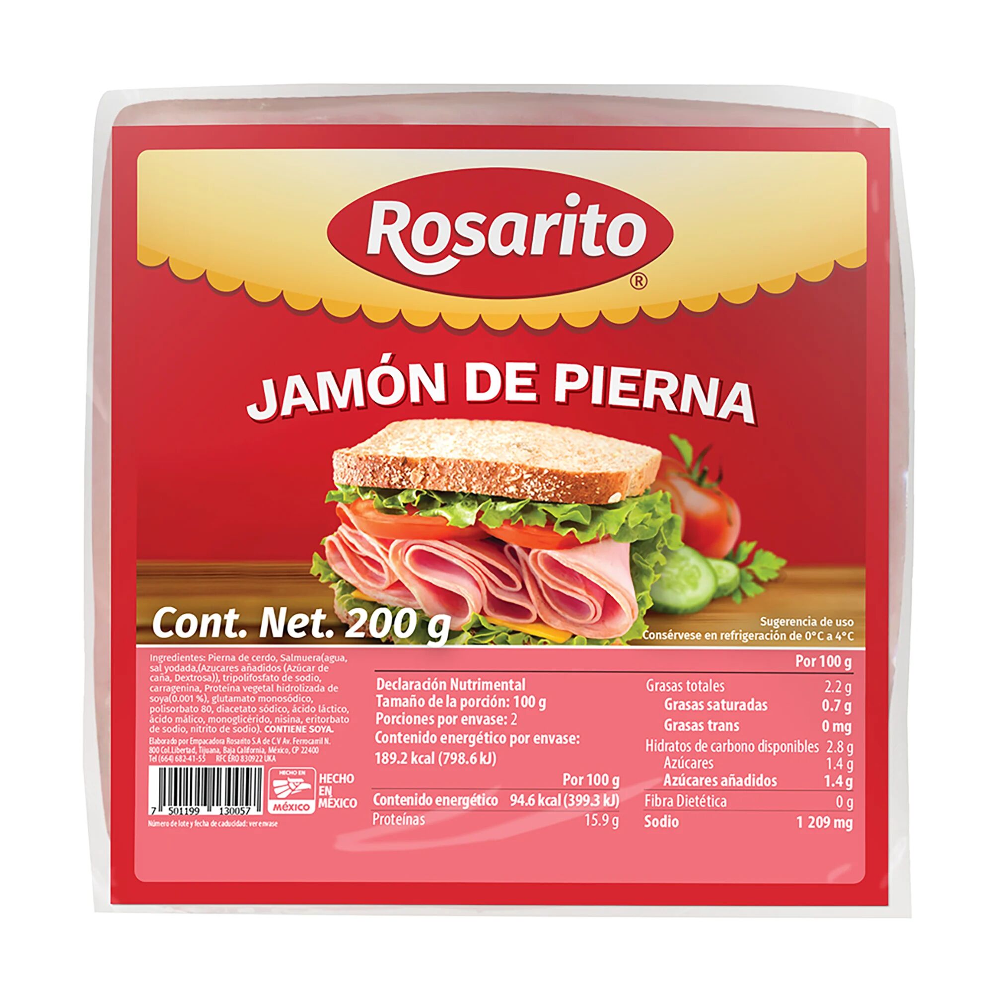 Jamón De Pierna Fino Rosarito 200 G